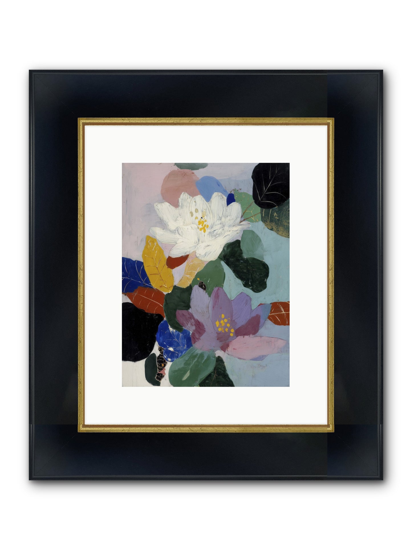 Tapestry Framed Print - Wide Black w/Gold 9x12