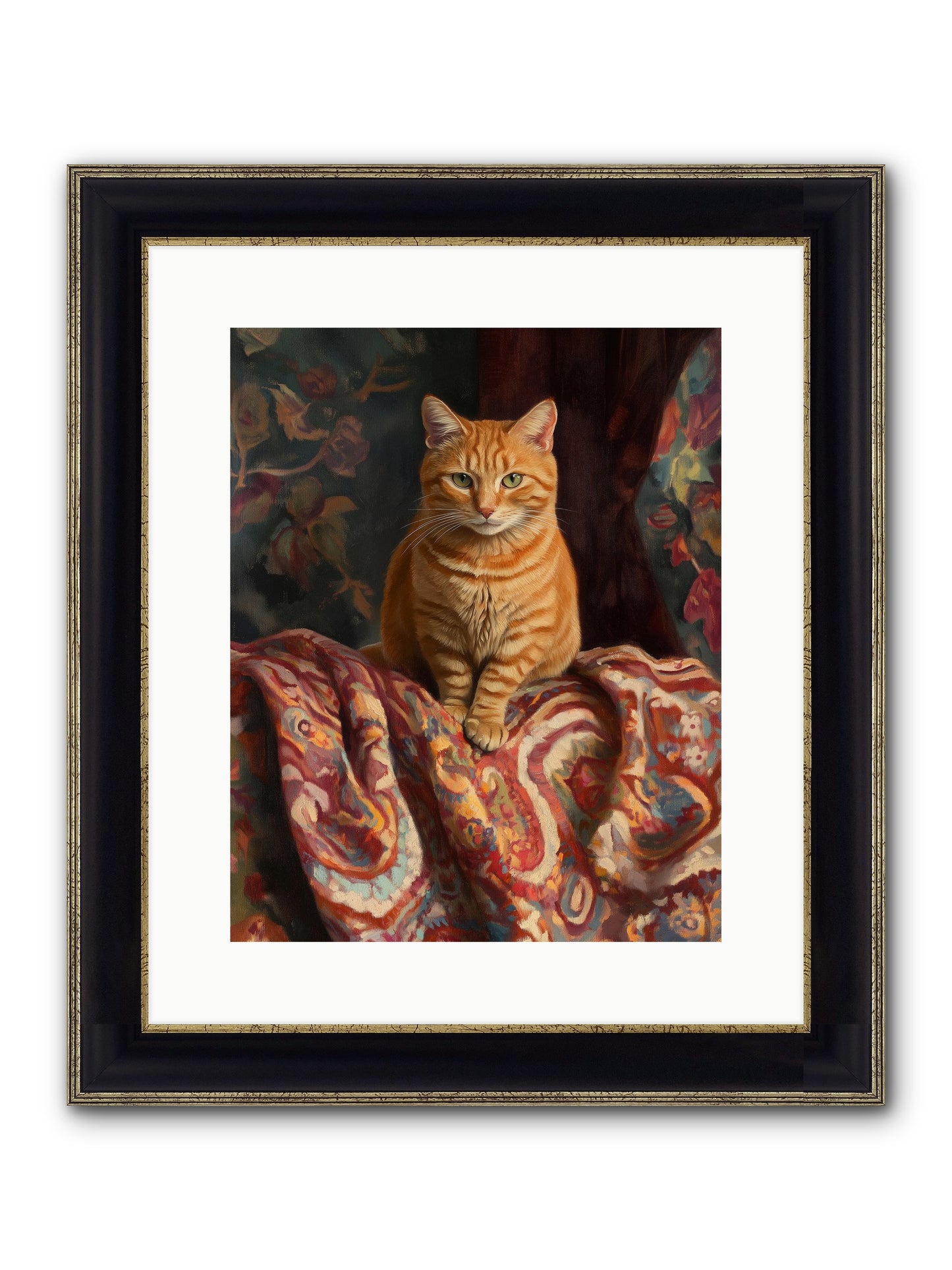 Tapestry Whisperer Framed Print - Black & Gold 12x15