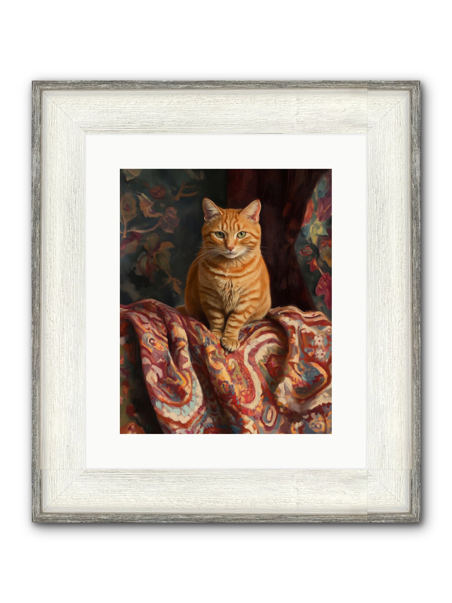 Tapestry Whisperer Framed Print - Driftwood White 12x15