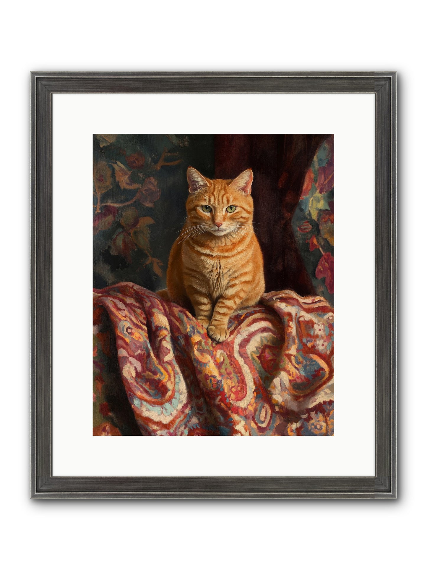 Tapestry Whisperer Framed Print - Slimwoods Black/Silver 12x15