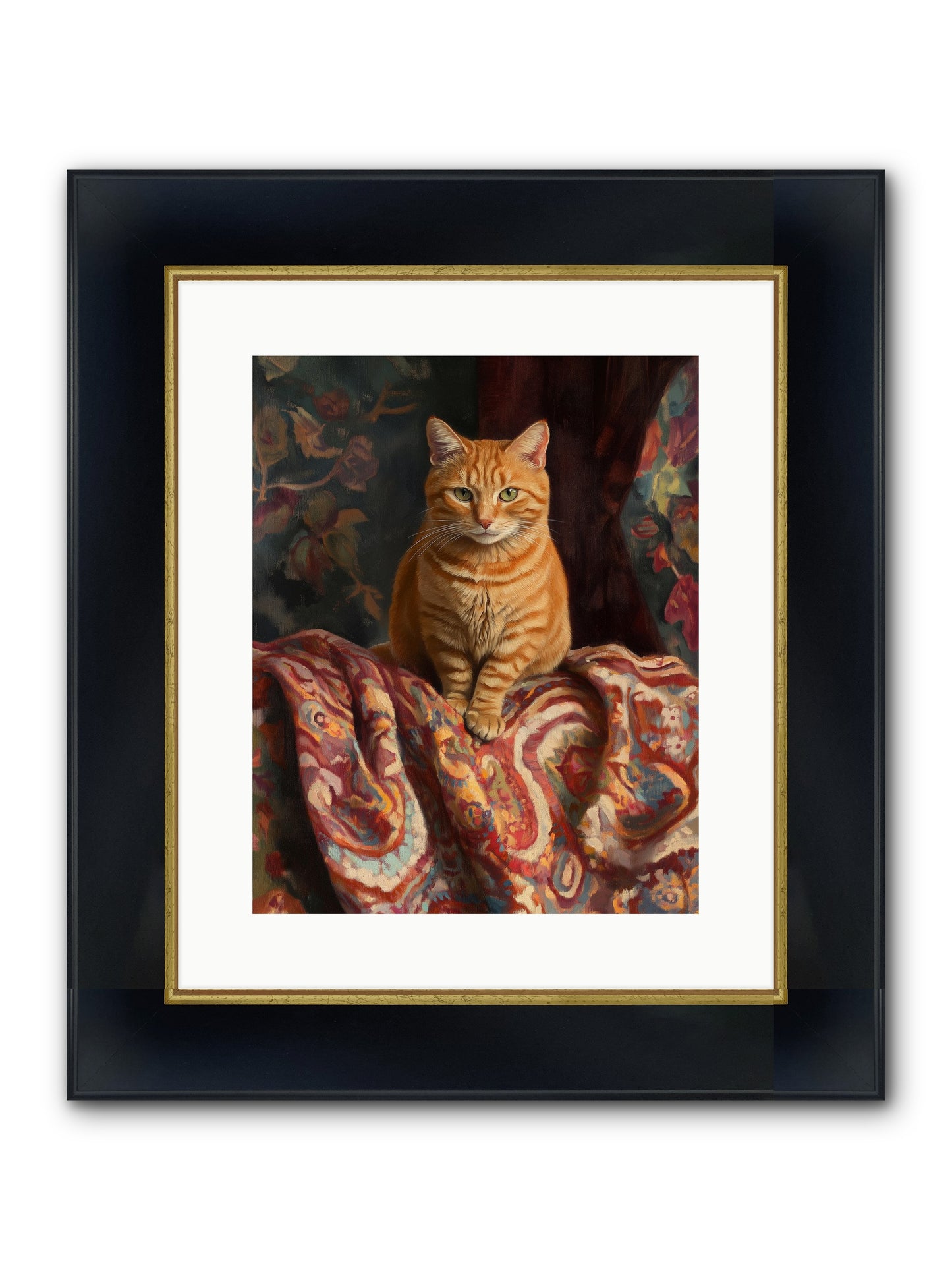 Tapestry Whisperer Framed Print - Wide Black w/Gold 12x15