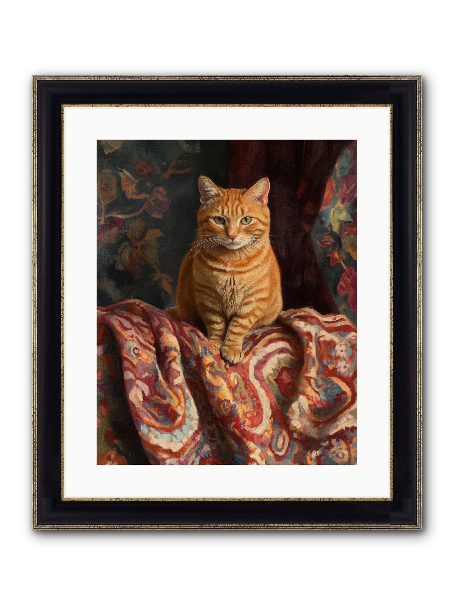 Tapestry Whisperer Framed Print - Black & Gold 16x20