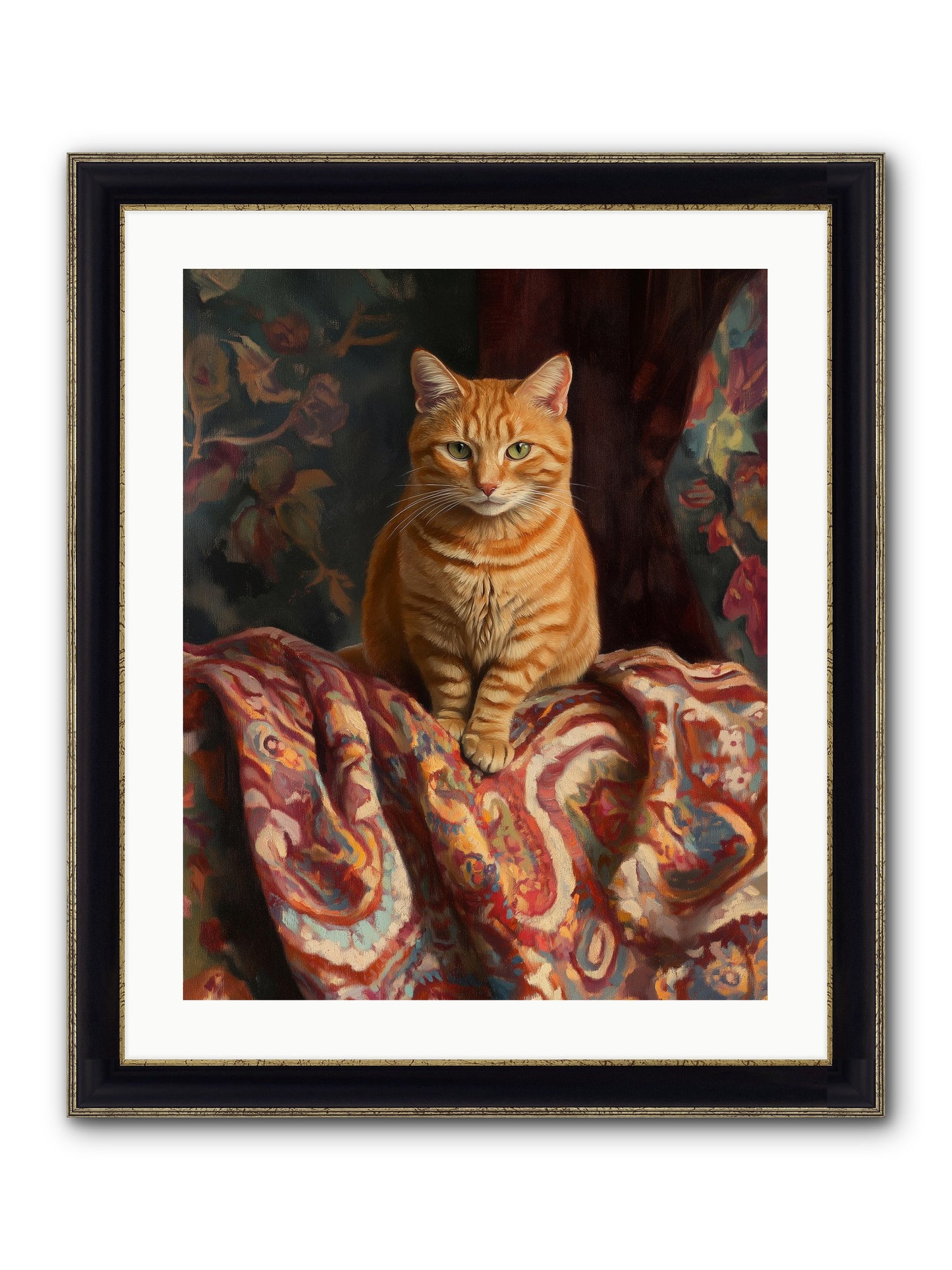 Tapestry Whisperer Framed Print - Black & Gold 20x25