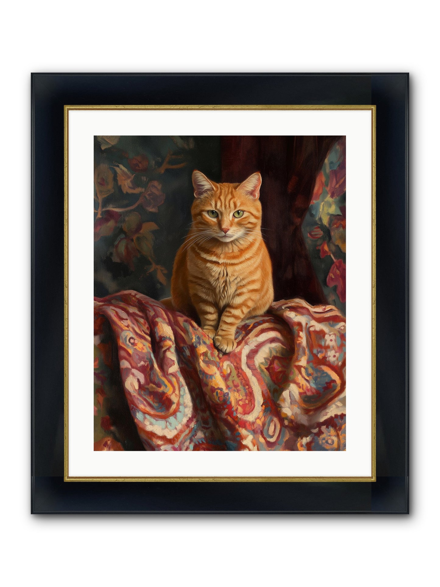 Tapestry Whisperer Framed Print - Wide Black w/Gold 20x25