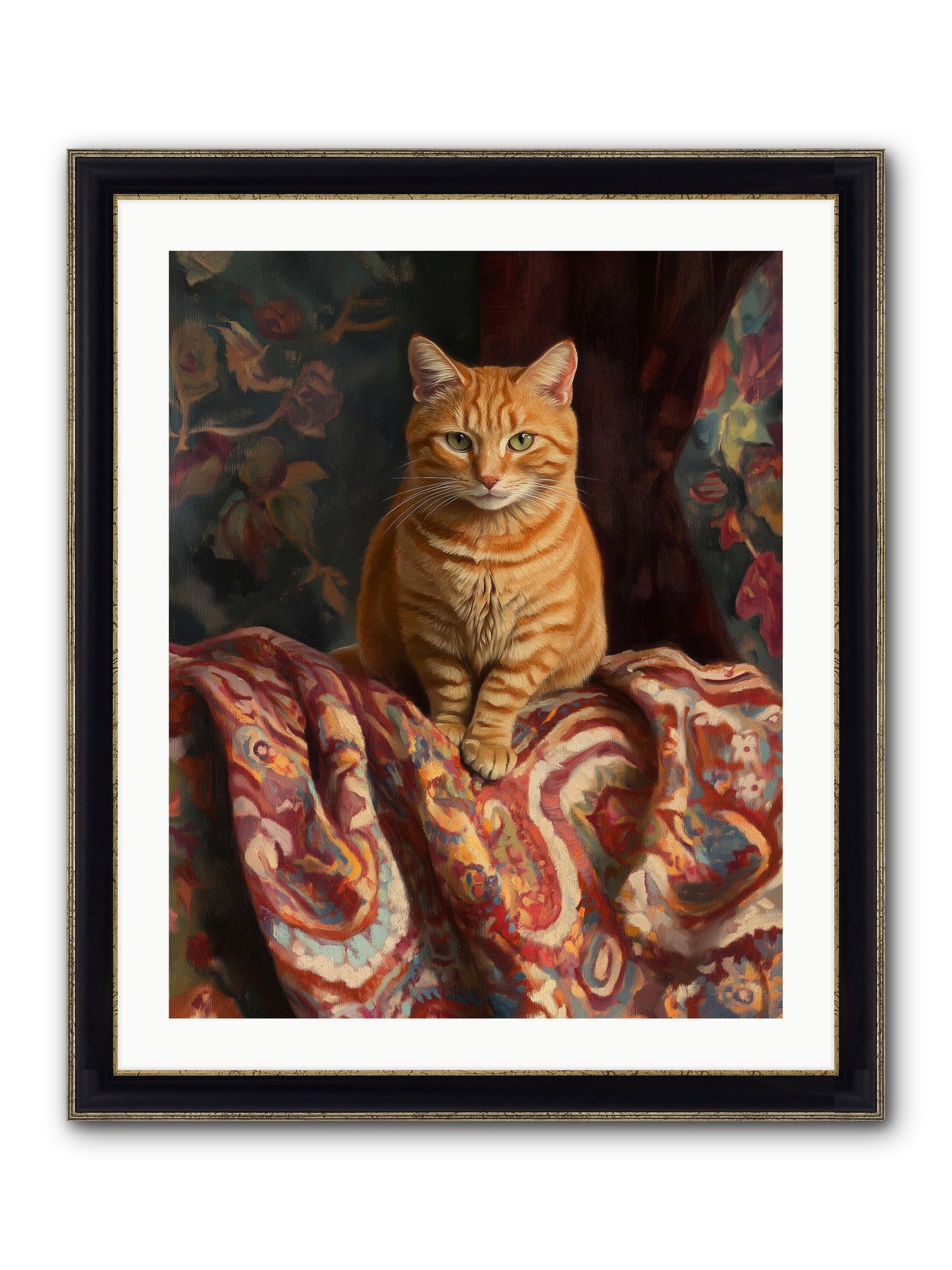 Tapestry Whisperer Framed Print - Black & Gold 24x30