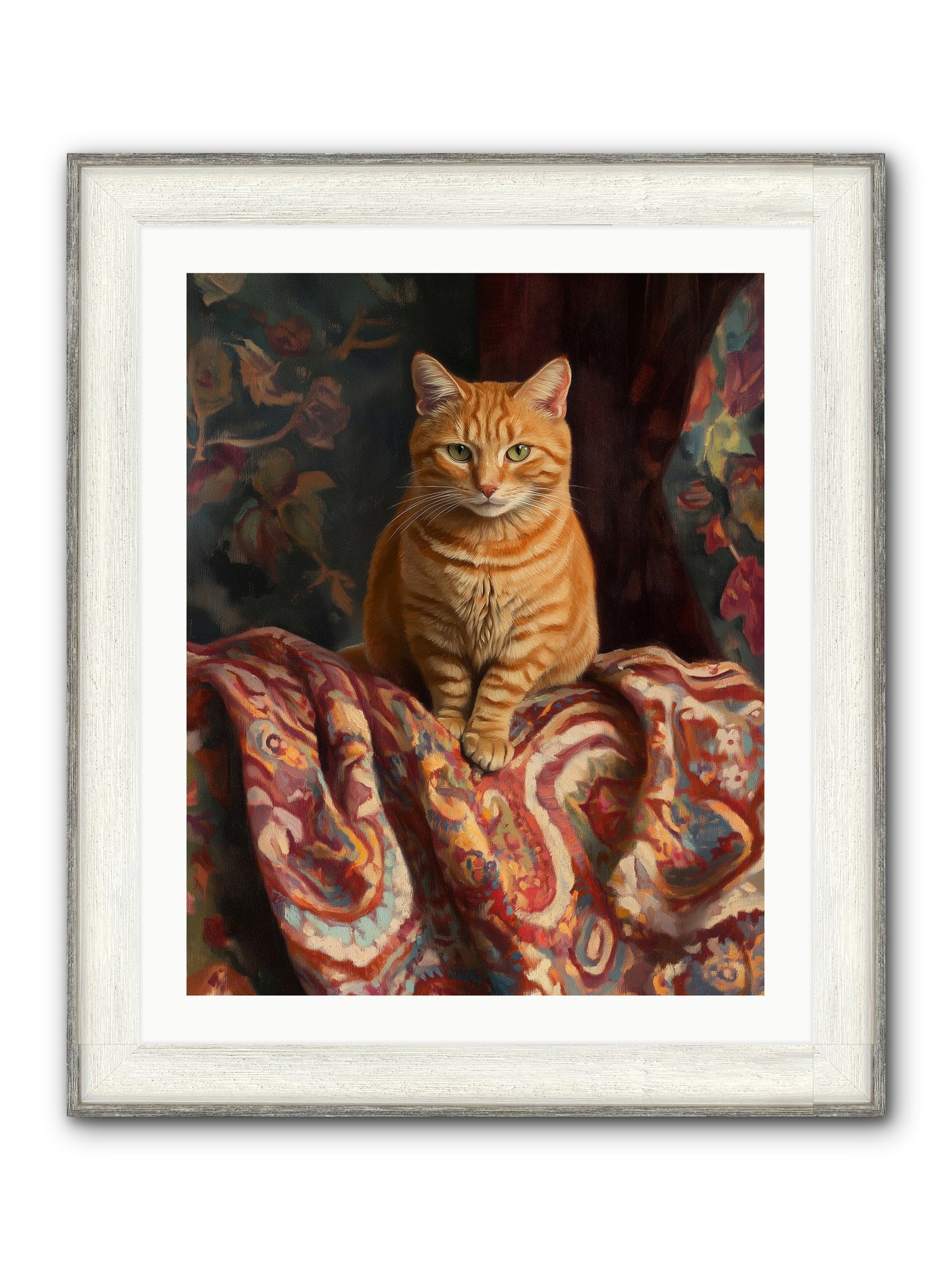 Tapestry Whisperer Framed Print - Driftwood White 24x30