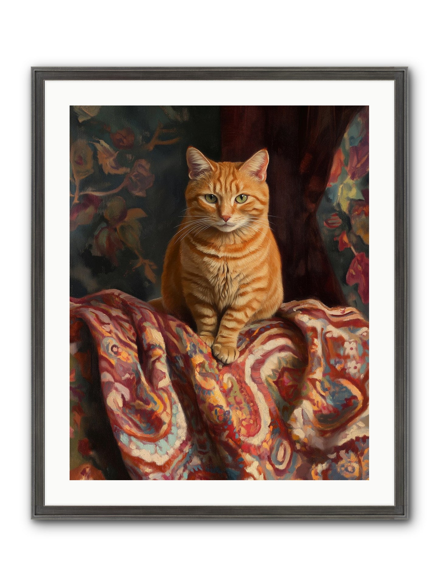 Tapestry Whisperer Framed Print - Slimwoods Black/Silver 24x30
