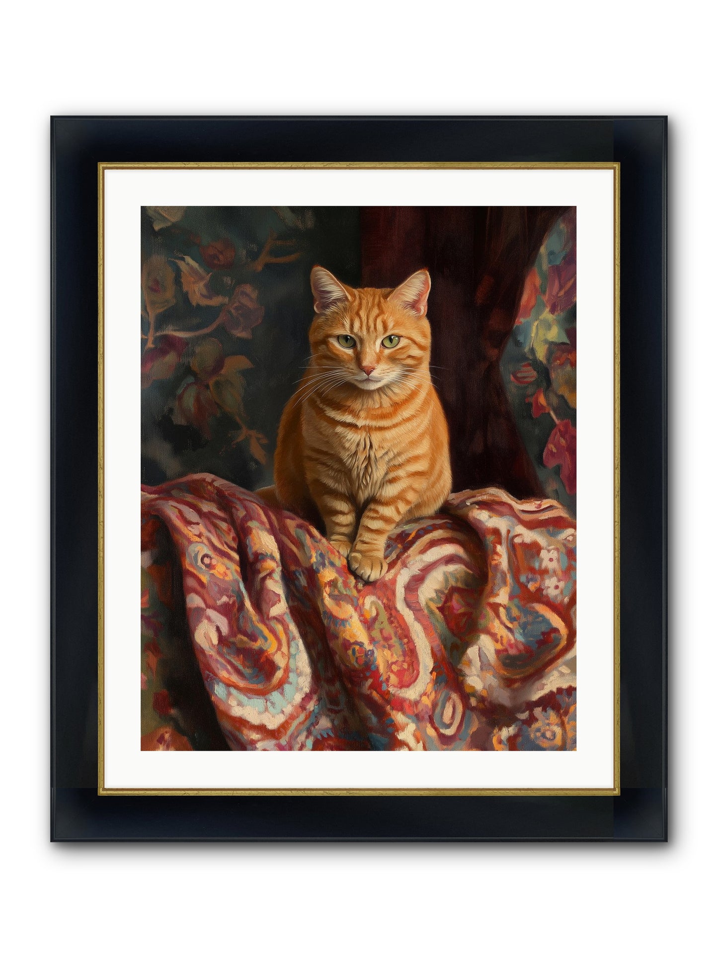 Tapestry Whisperer Framed Print - Wide Black w/Gold 24x30