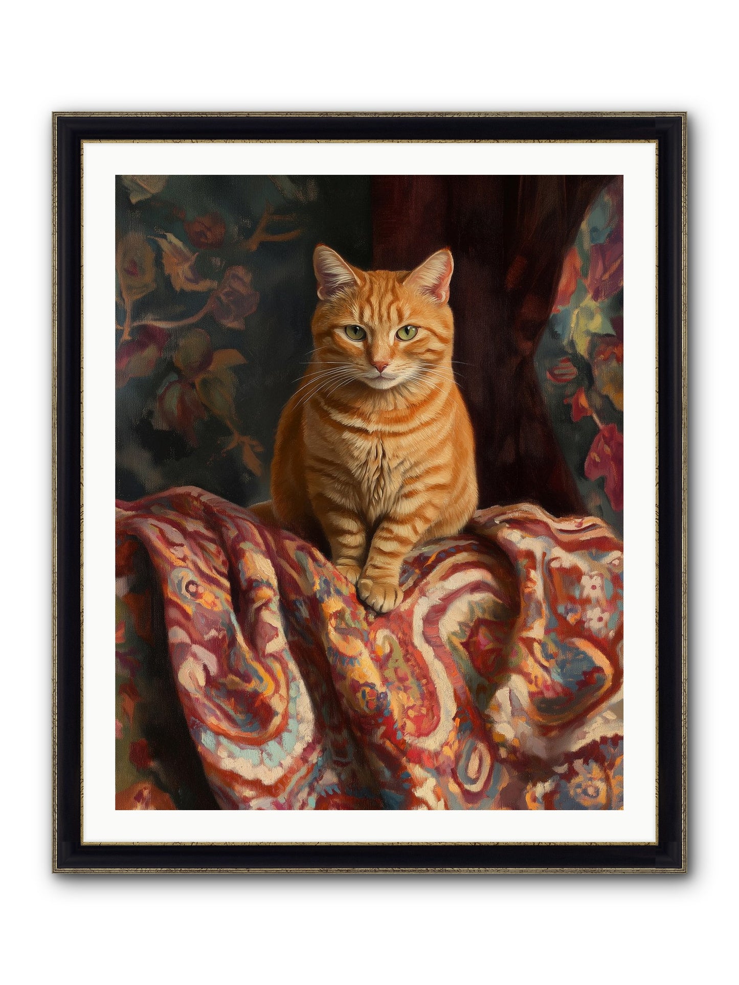 Tapestry Whisperer Framed Print - Black & Gold 32x40