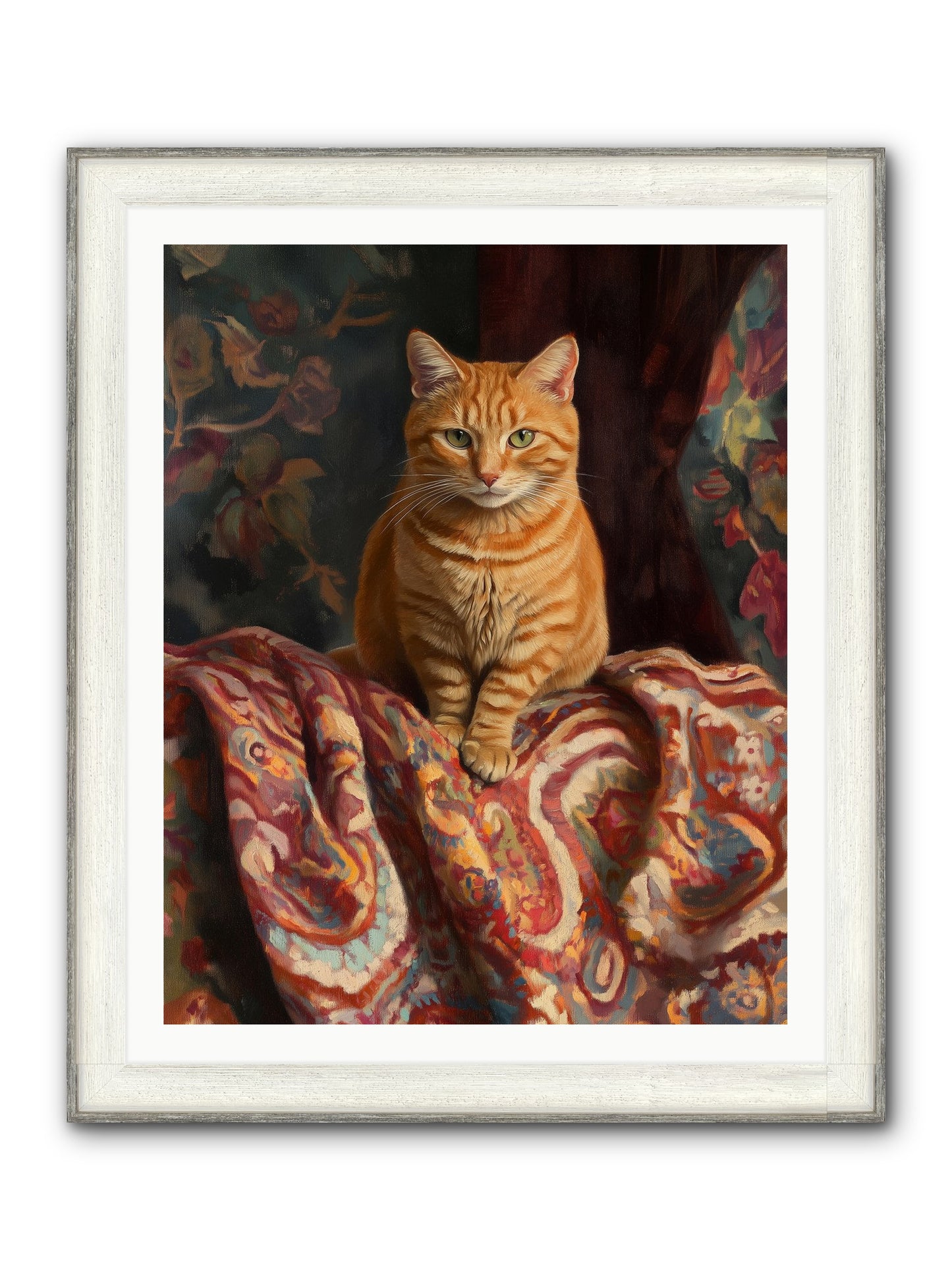 Tapestry Whisperer Framed Print - Driftwood White 32x40