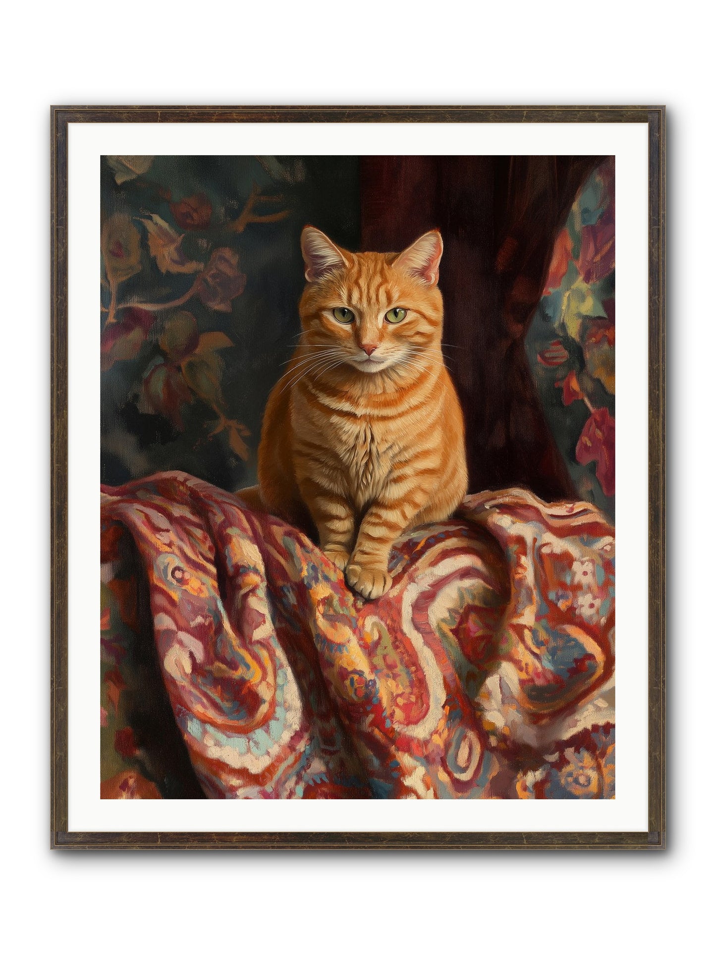 Tapestry Whisperer Framed Print - Slimwoods Black/Gold 32x40
