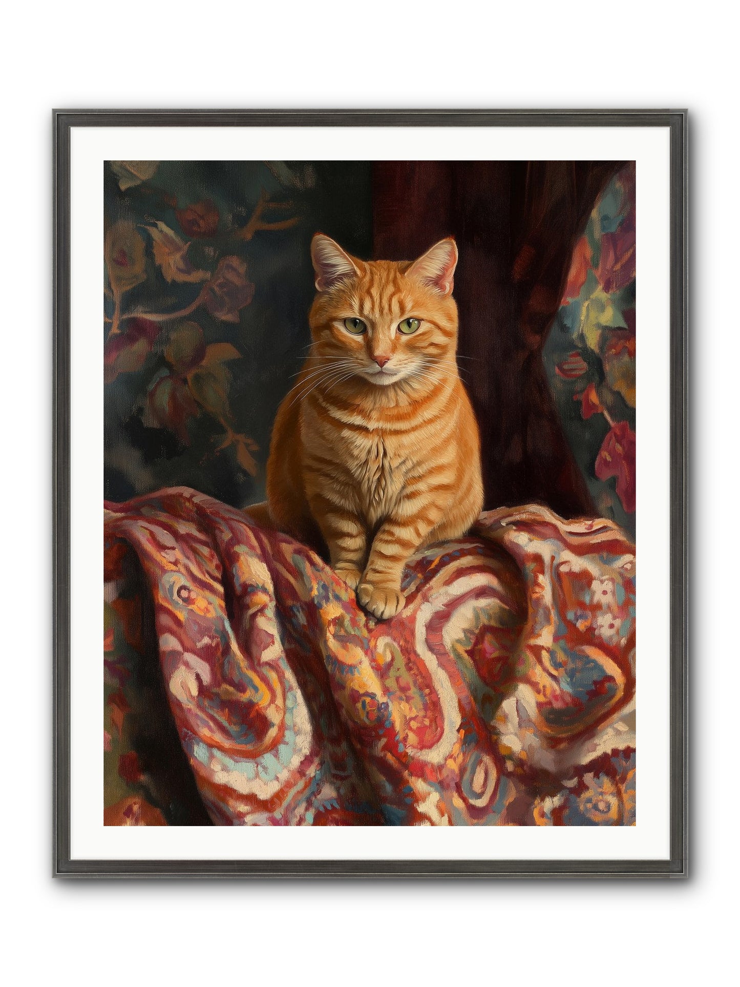 Tapestry Whisperer Framed Print - Slimwoods Black/Silver 32x40