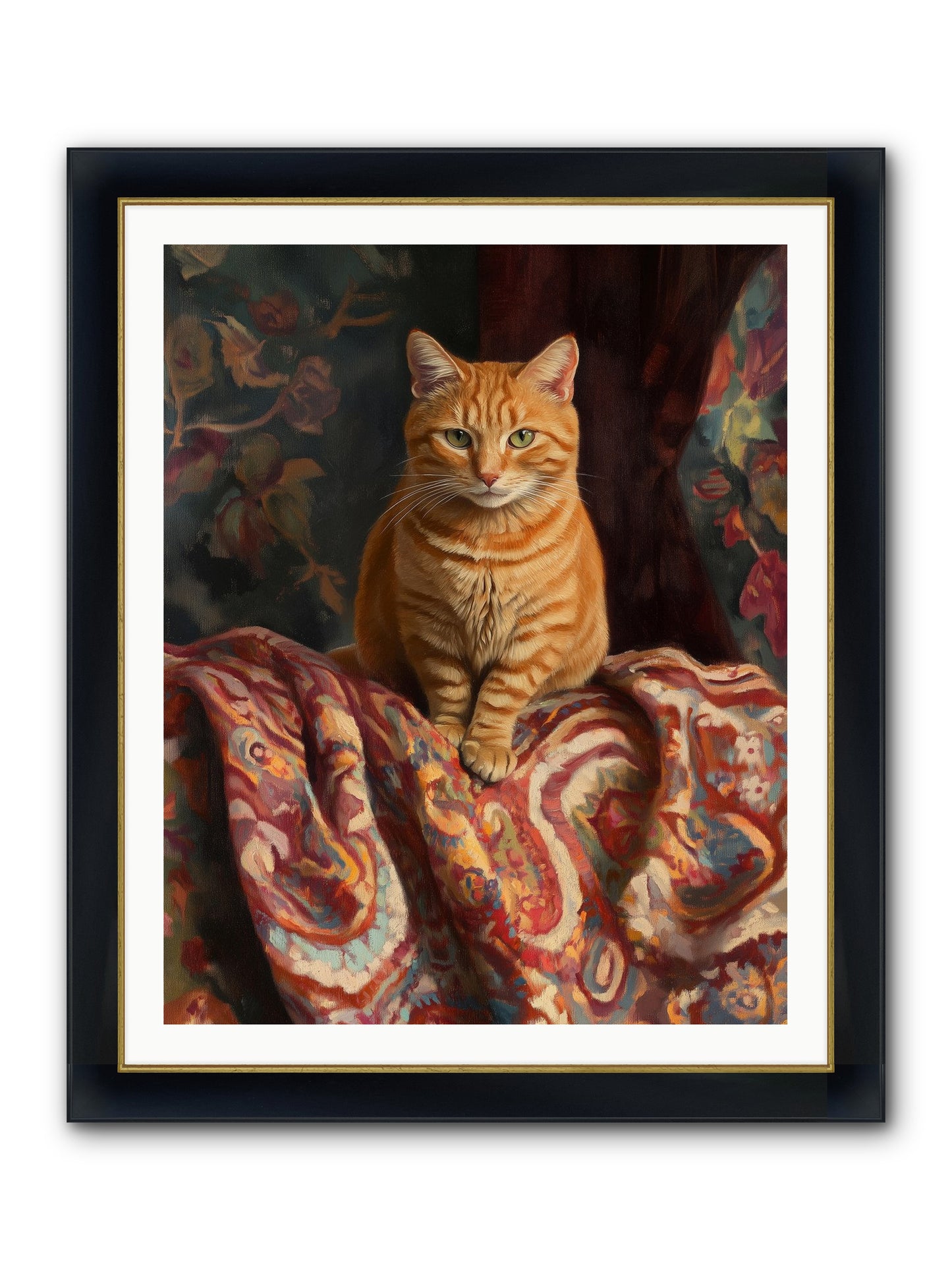 Tapestry Whisperer Framed Print - Wide Black w/Gold 32x40