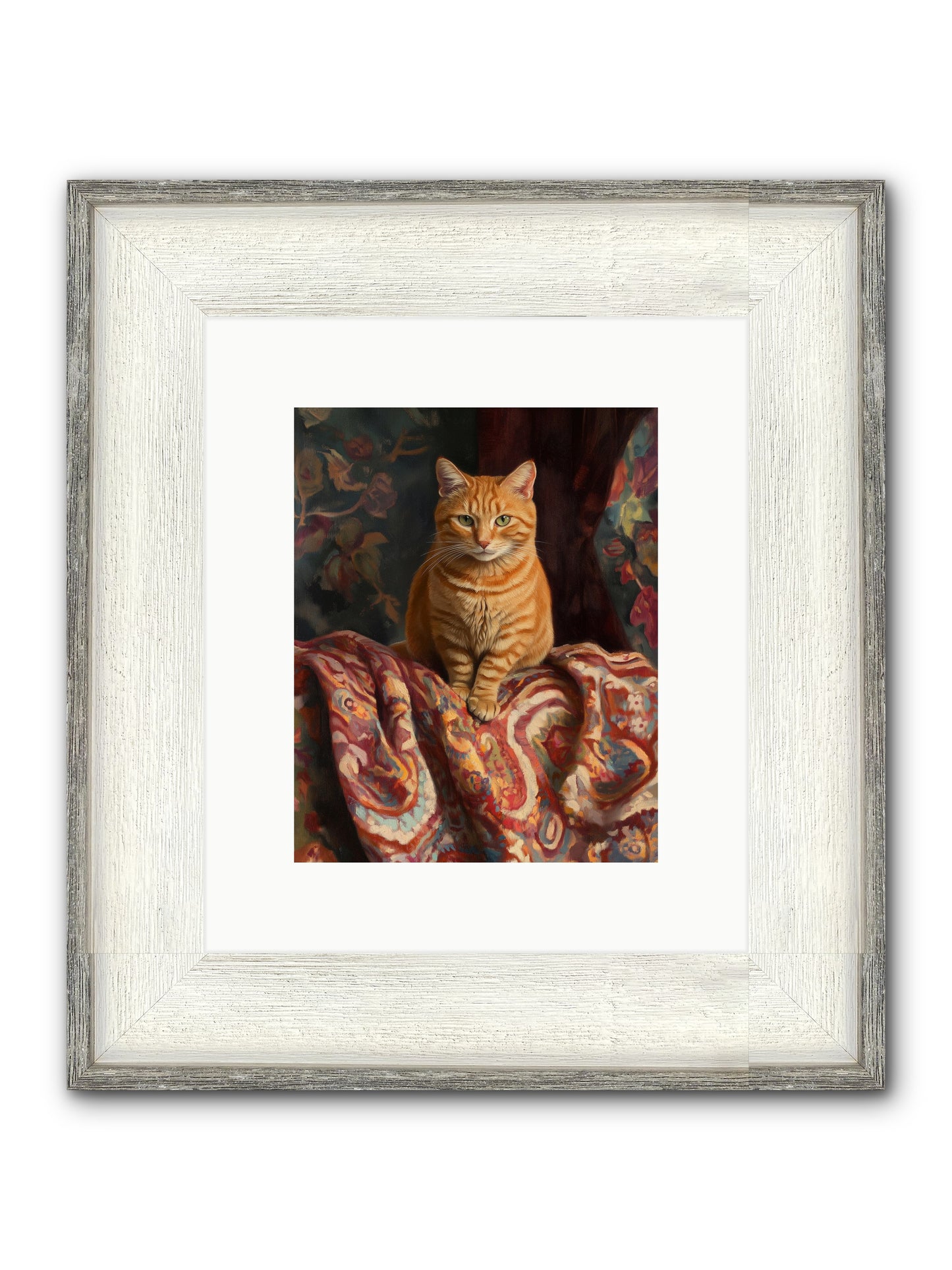 Tapestry Whisperer Framed Print - Driftwood White 8x10