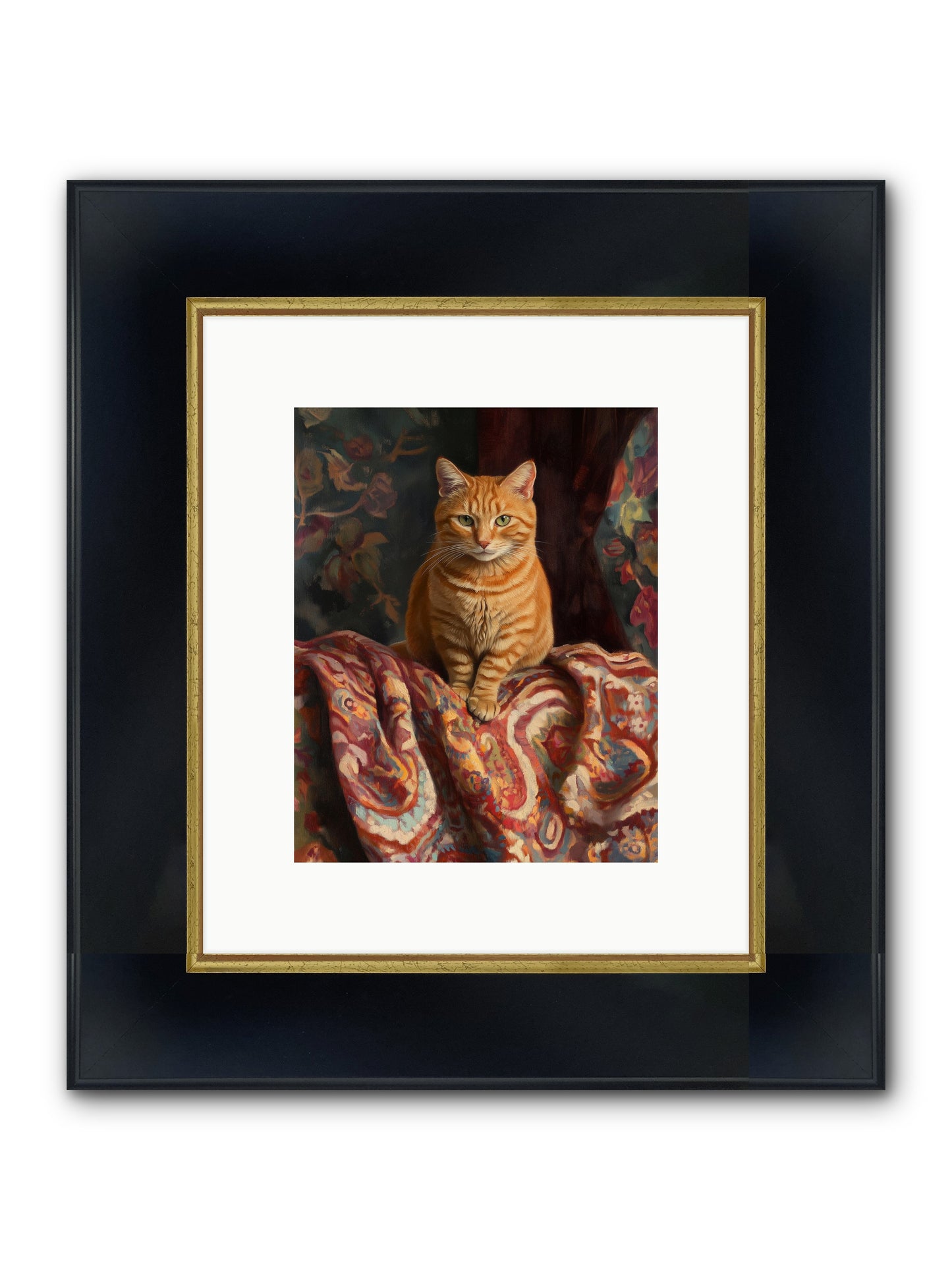 Tapestry Whisperer Framed Print - Wide Black w/Gold 8x10