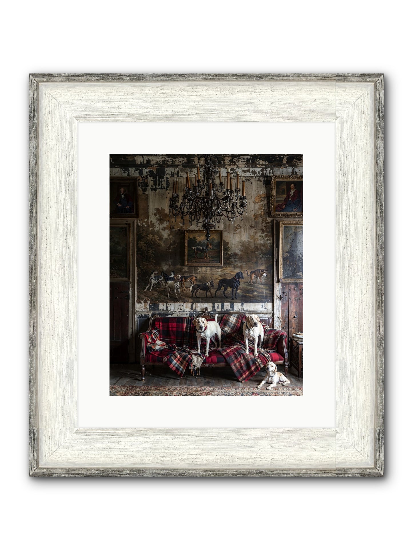 Tartan Tails & Co. Framed Print - Driftwood White 12x15