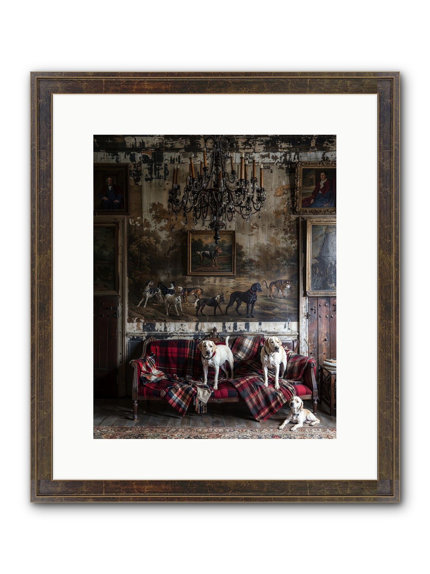 Tartan Tails & Co. Framed Print - Slimwoods Black/Gold 12x15