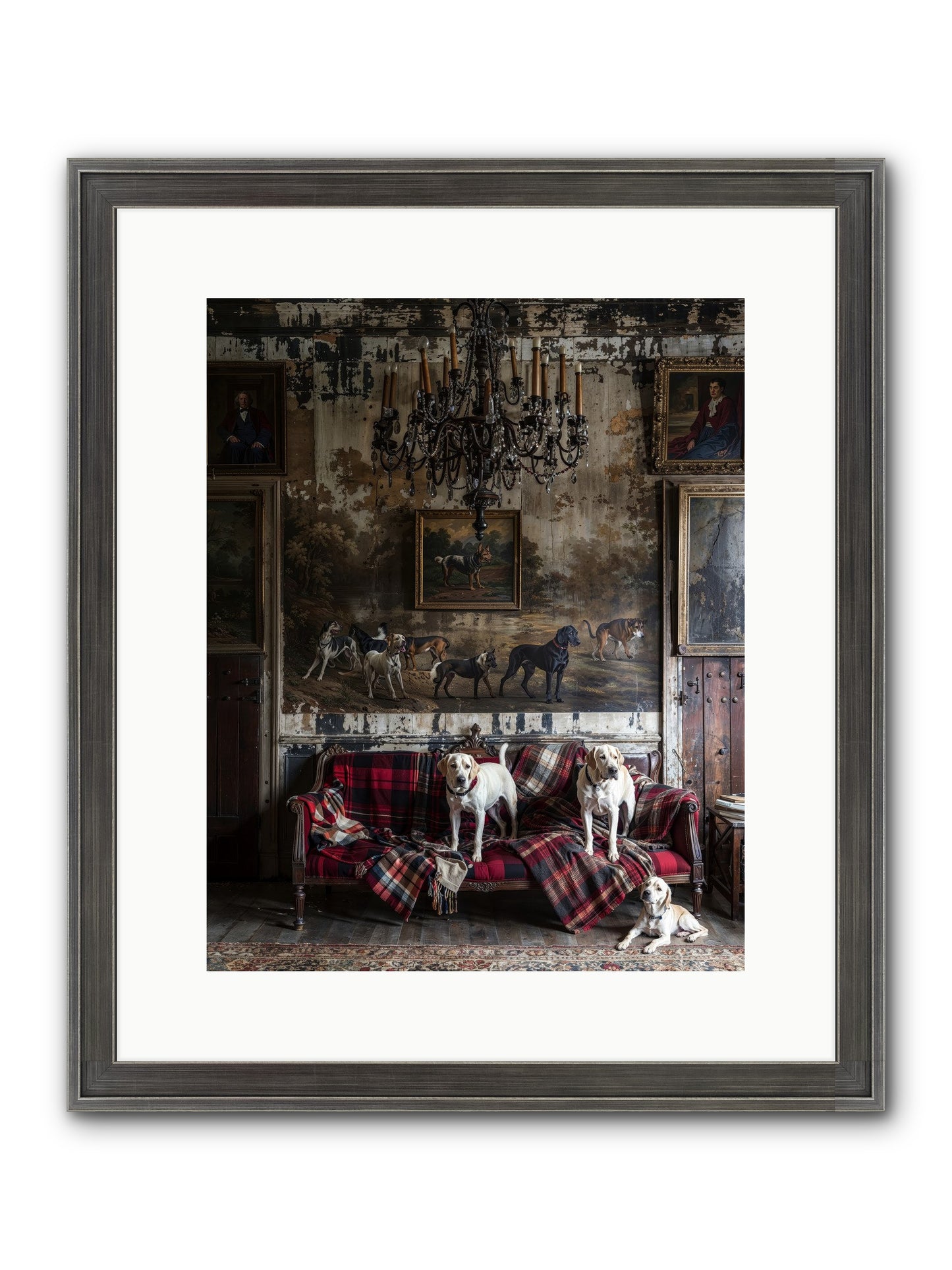 Tartan Tails & Co. Framed Print - Slimwoods Black/Silver 12x15