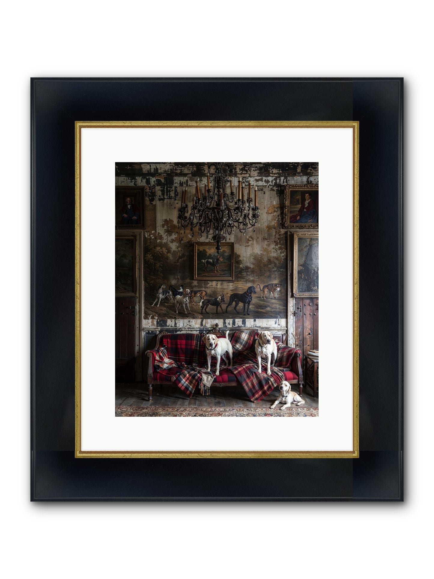 Tartan Tails & Co. Framed Print - Wide Black w/Gold 12x15