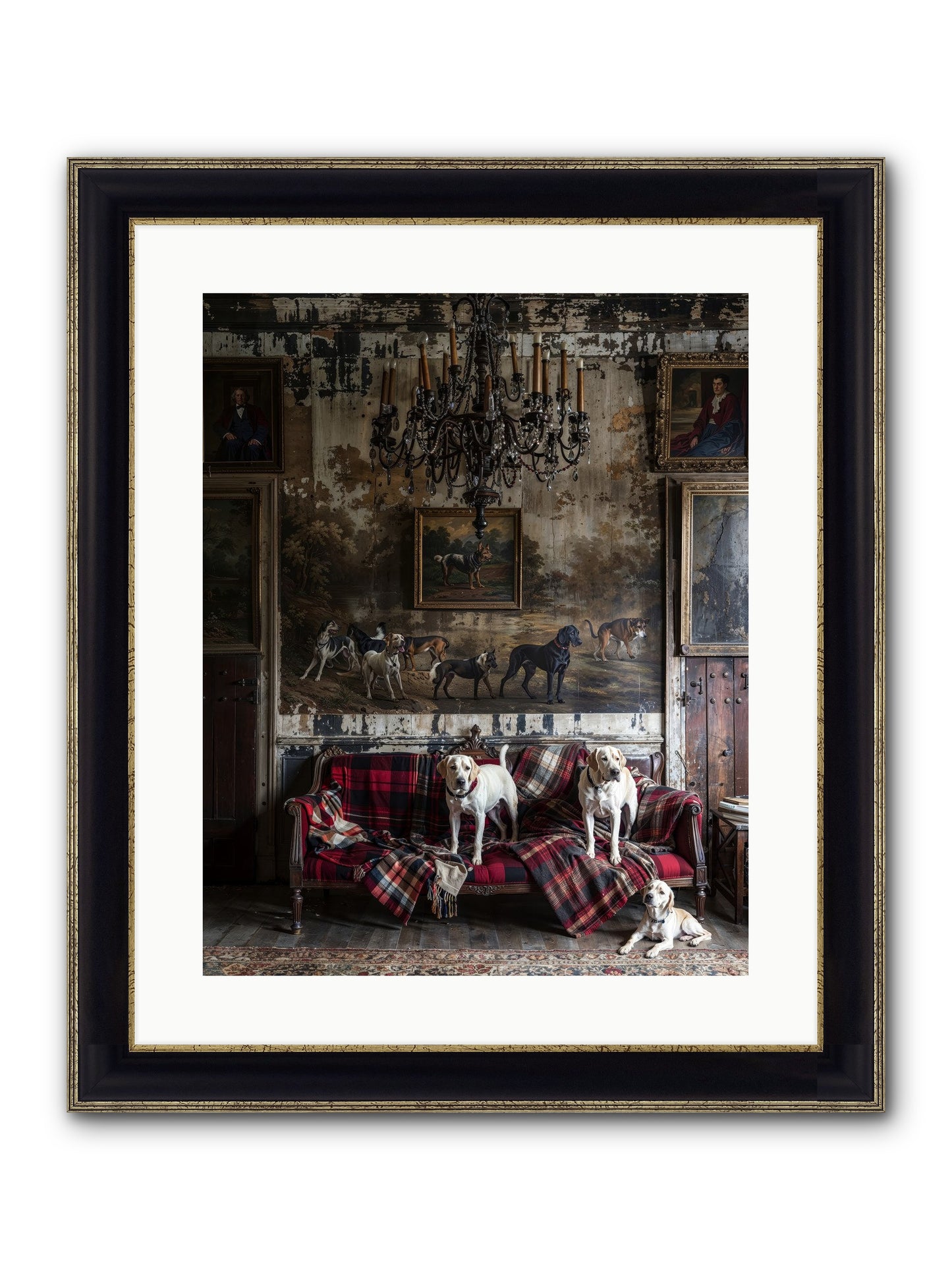 Tartan Tails & Co. Framed Print - Black & Gold 16x20