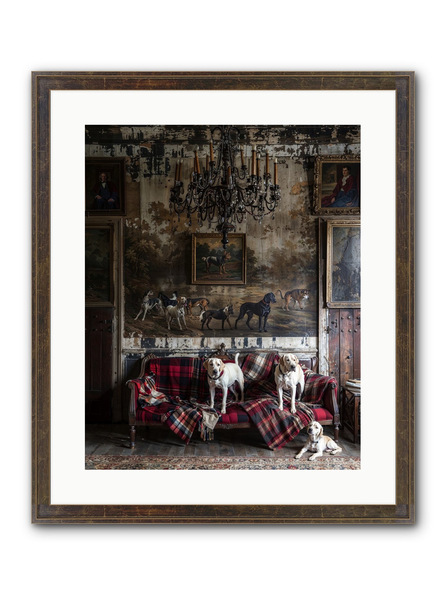 Tartan Tails & Co. Framed Print - Slimwoods Black/Gold 16x20