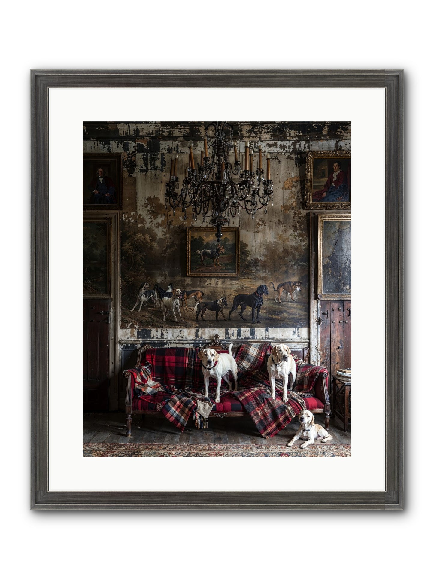 Tartan Tails & Co. Framed Print - Slimwoods Black/Silver 16x20