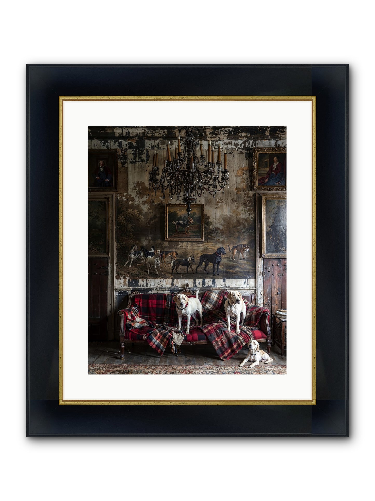 Tartan Tails & Co. Framed Print - Wide Black w/Gold 16x20
