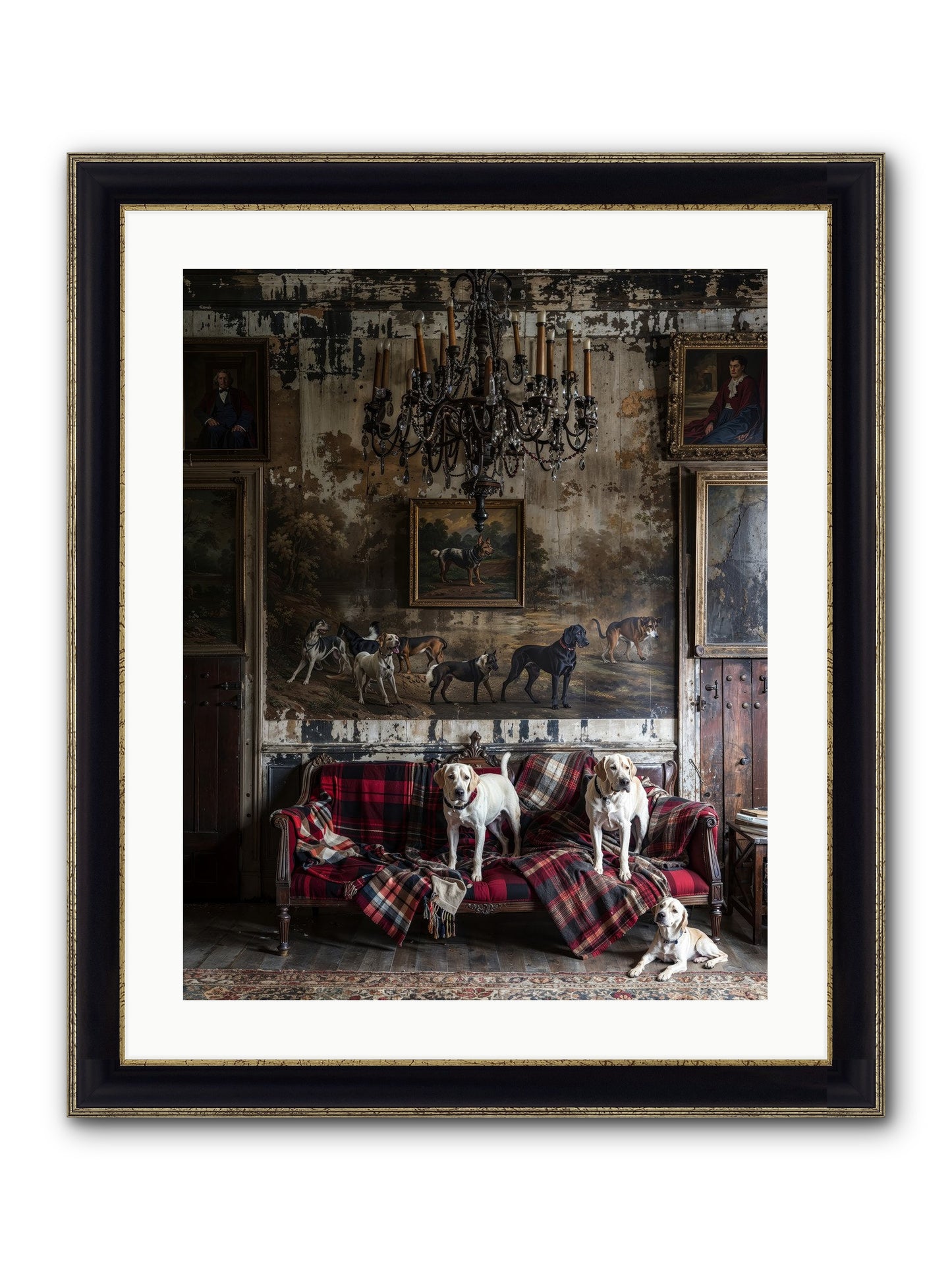 Tartan Tails & Co. Framed Print - Black & Gold 20x25