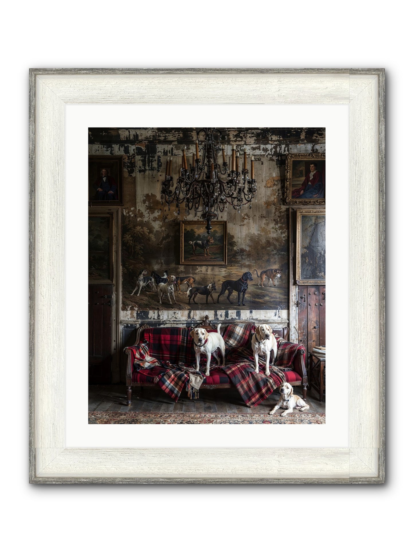 Tartan Tails & Co. Framed Print - Driftwood White 20x25