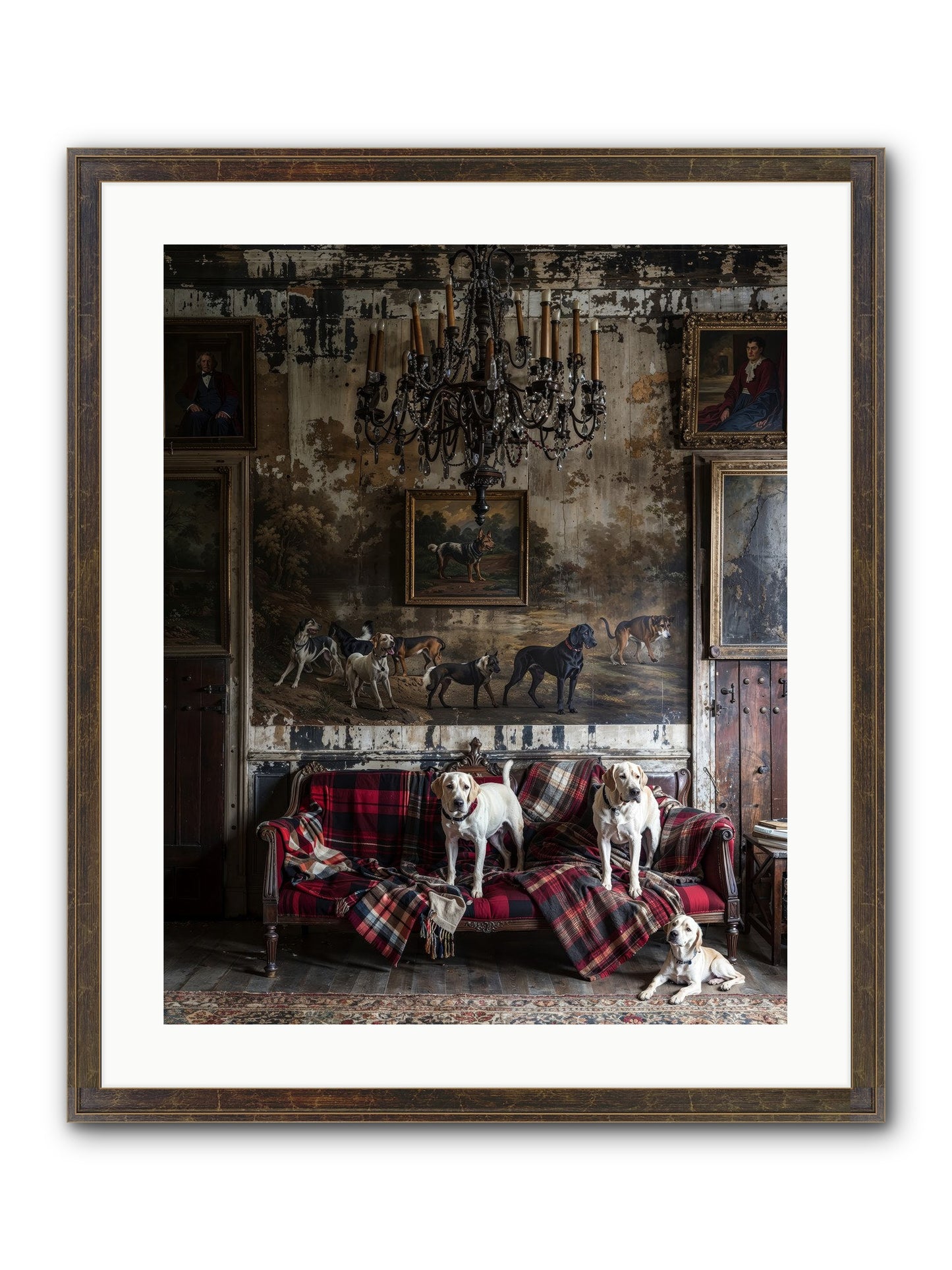 Tartan Tails & Co. Framed Print - Slimwoods Black/Gold 20x25