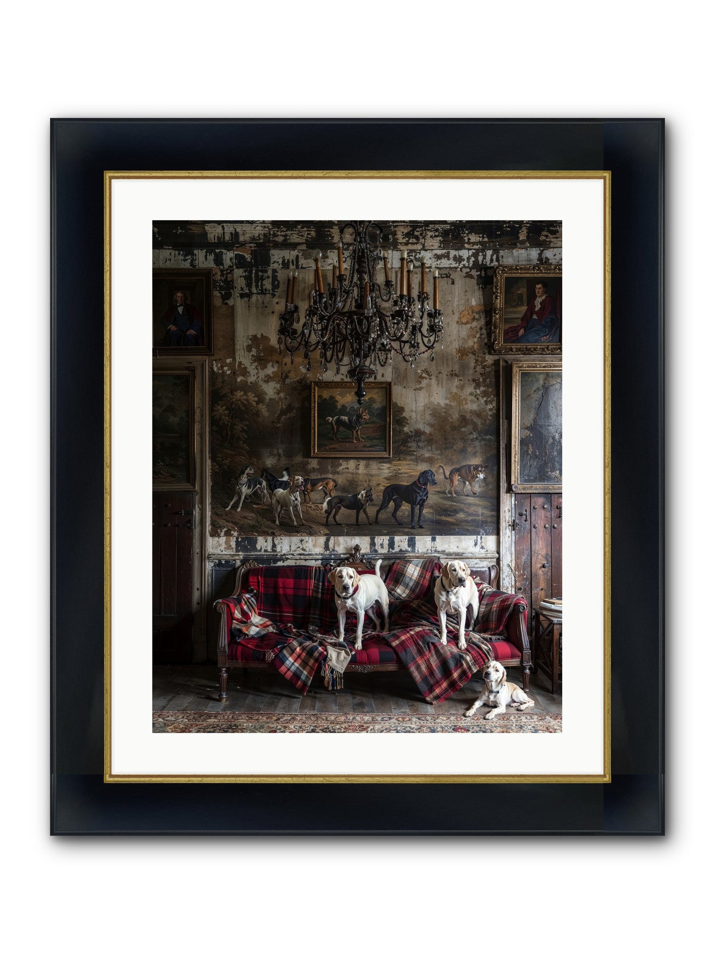 Tartan Tails & Co. Framed Print - Wide Black w/Gold 20x25