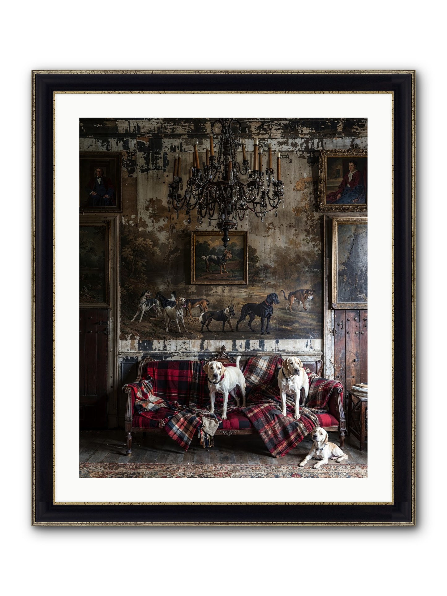 Tartan Tails & Co. Framed Print - Black & Gold 24x30