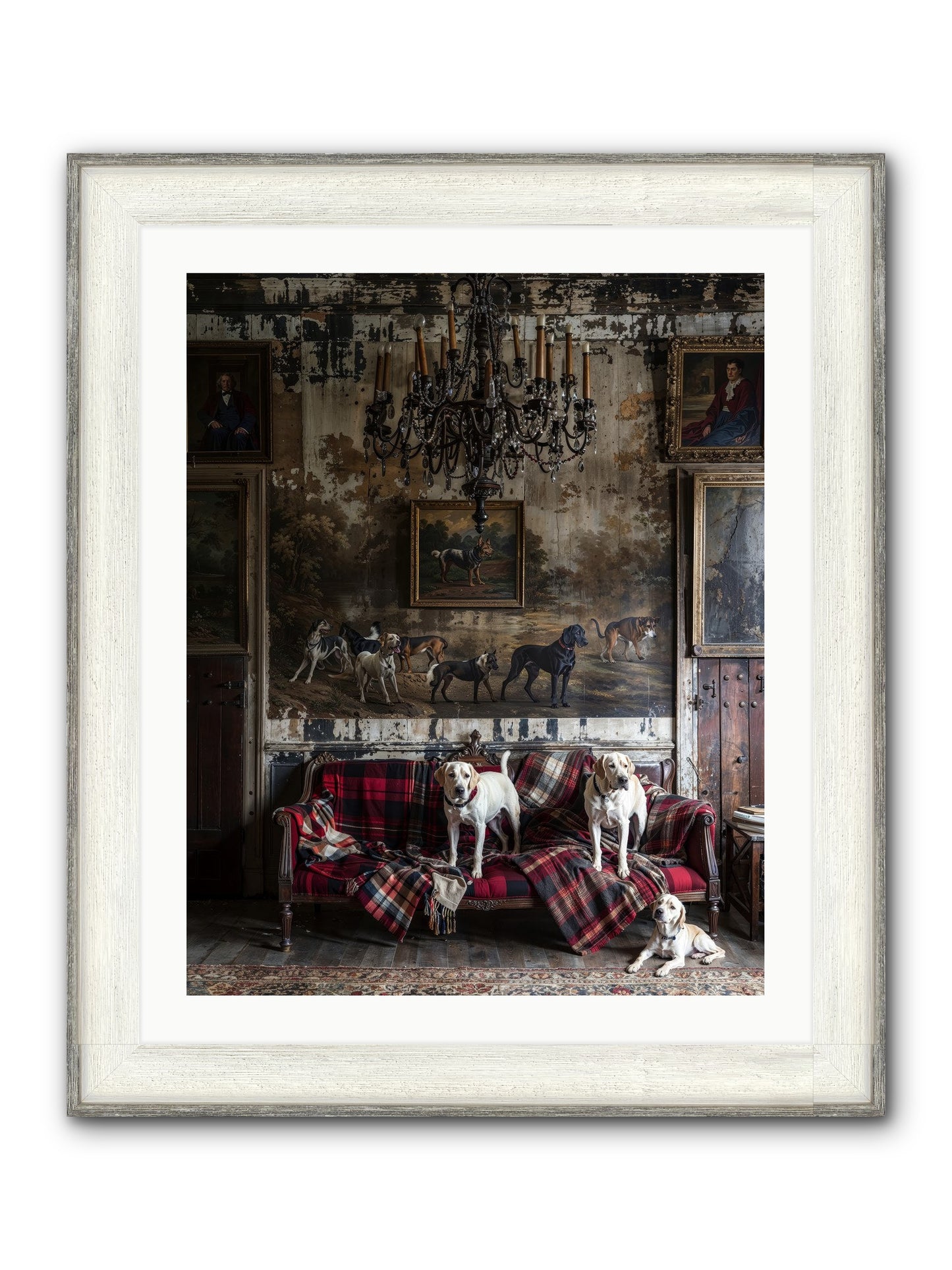 Tartan Tails & Co. Framed Print - Driftwood White 24x30
