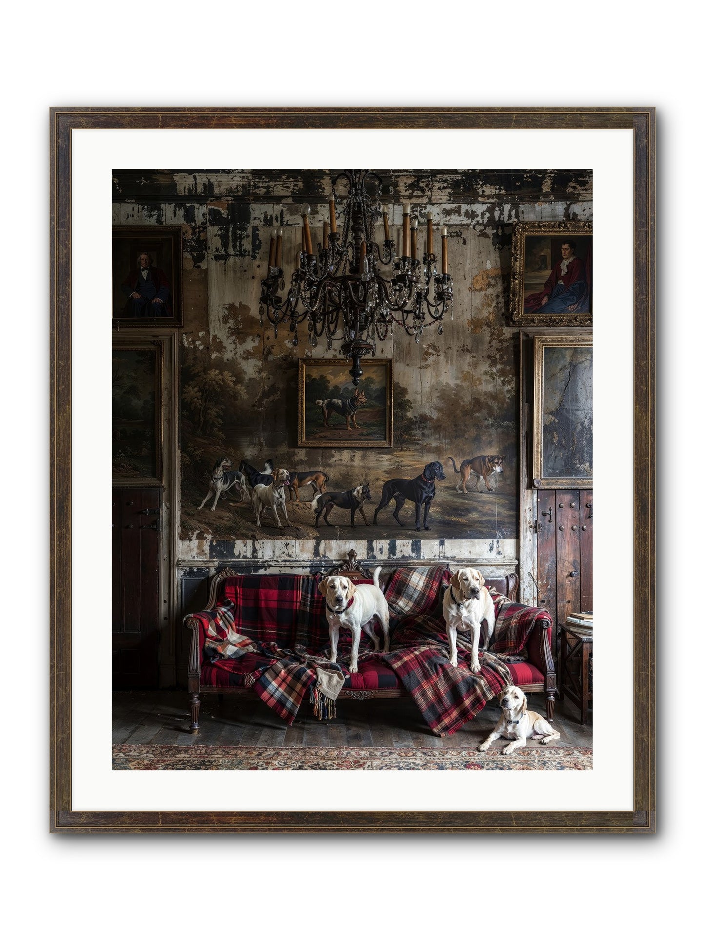 Tartan Tails & Co. Framed Print - Slimwoods Black/Gold 24x30