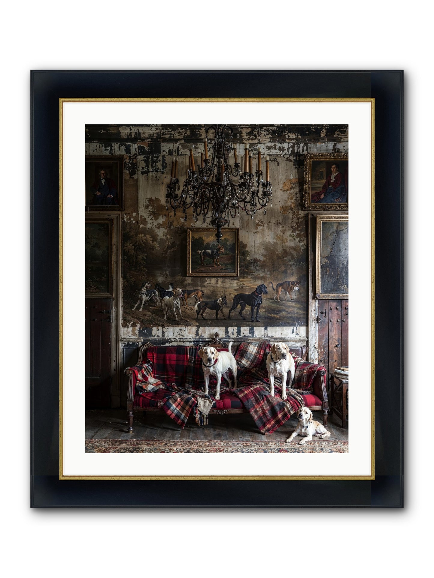Tartan Tails & Co. Framed Print - Wide Black w/Gold 24x30