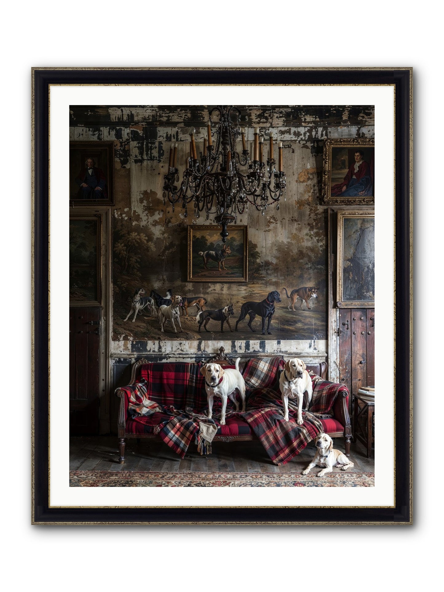 Tartan Tails & Co. Framed Print - Black & Gold 32x40