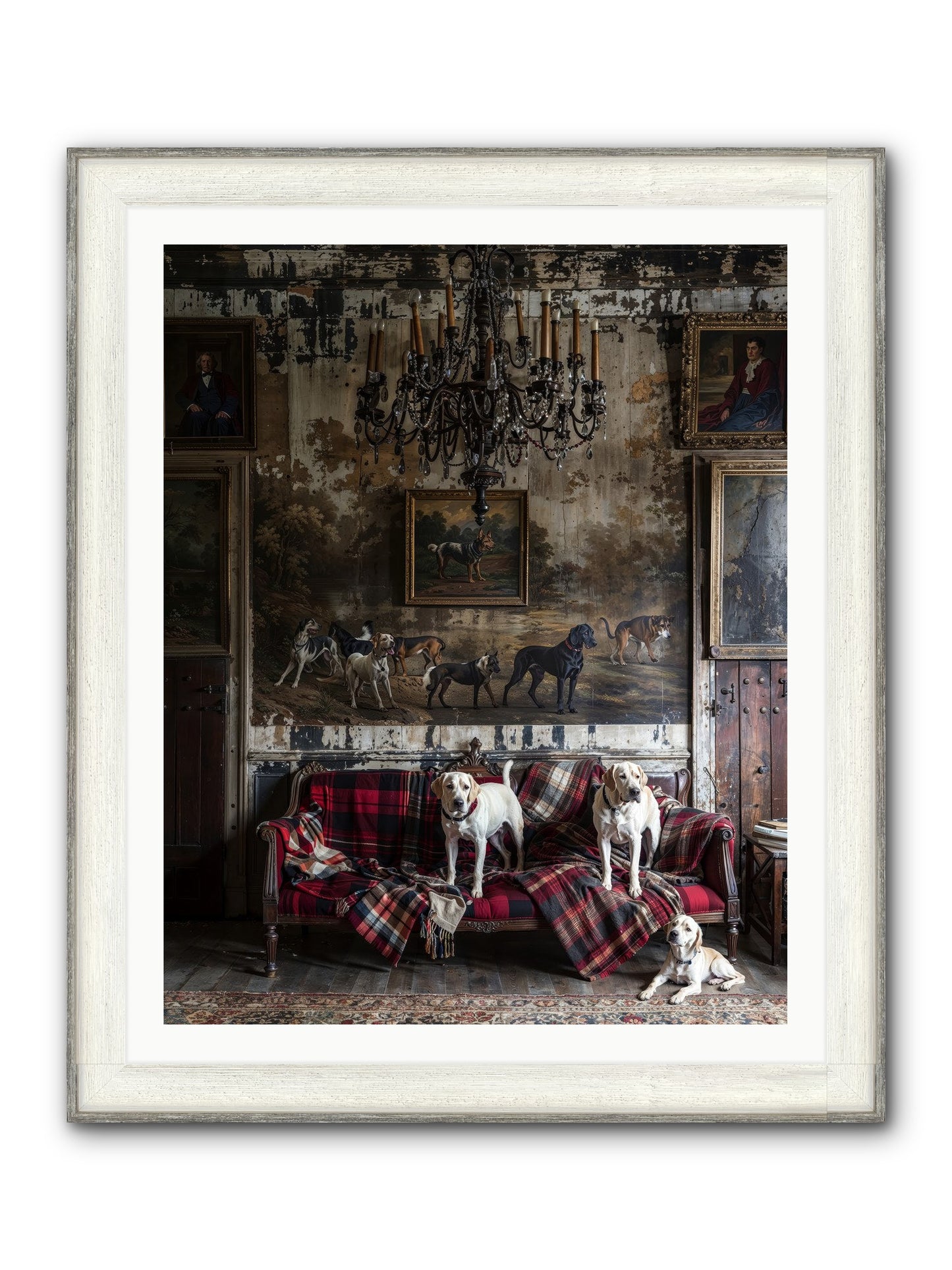 Tartan Tails & Co. Framed Print - Driftwood White 32x40
