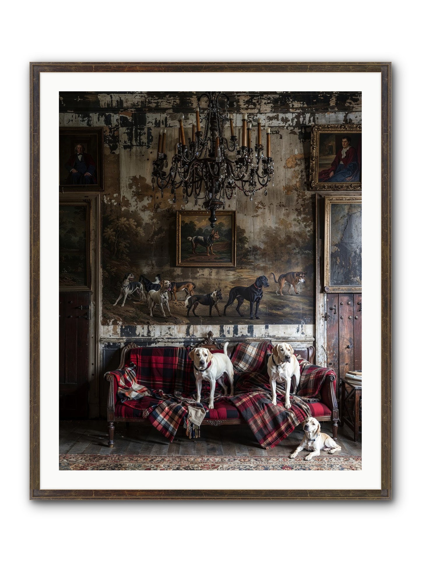 Tartan Tails & Co. Framed Print - Slimwoods Black/Gold 32x40