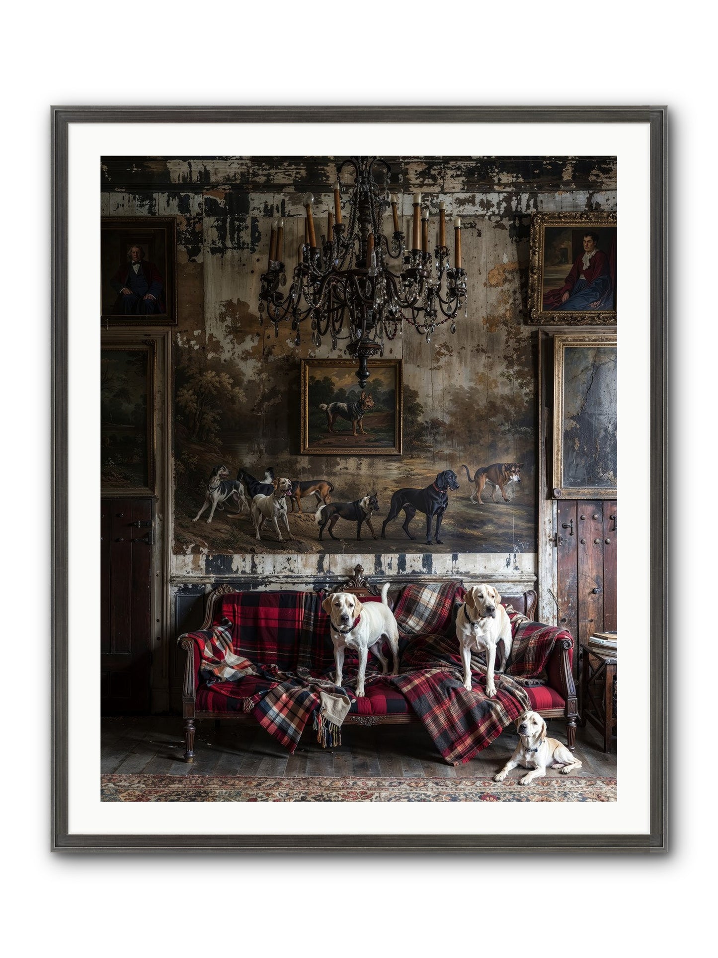 Tartan Tails & Co. Framed Print - Slimwoods Black/Silver 32x40