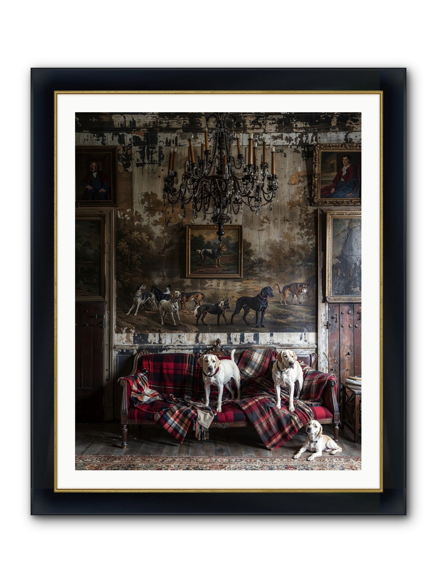 Tartan Tails & Co. Framed Print - Wide Black w/Gold 32x40