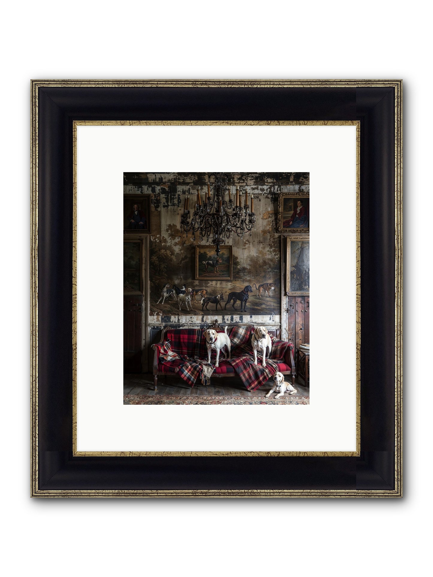 Tartan Tails & Co. Framed Print - Black & Gold 8x10