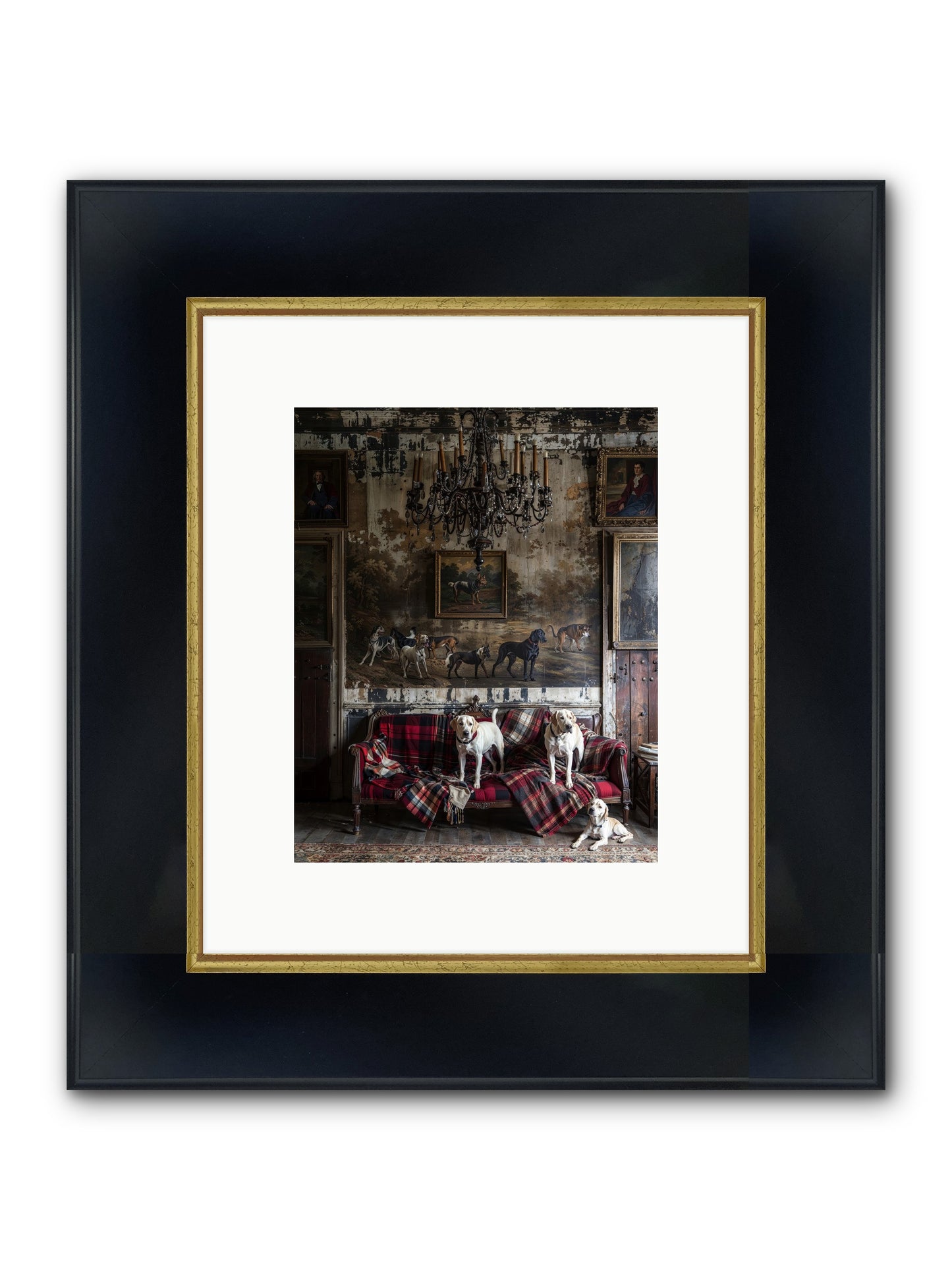 Tartan Tails & Co. Framed Print - Wide Black w/Gold 8x10