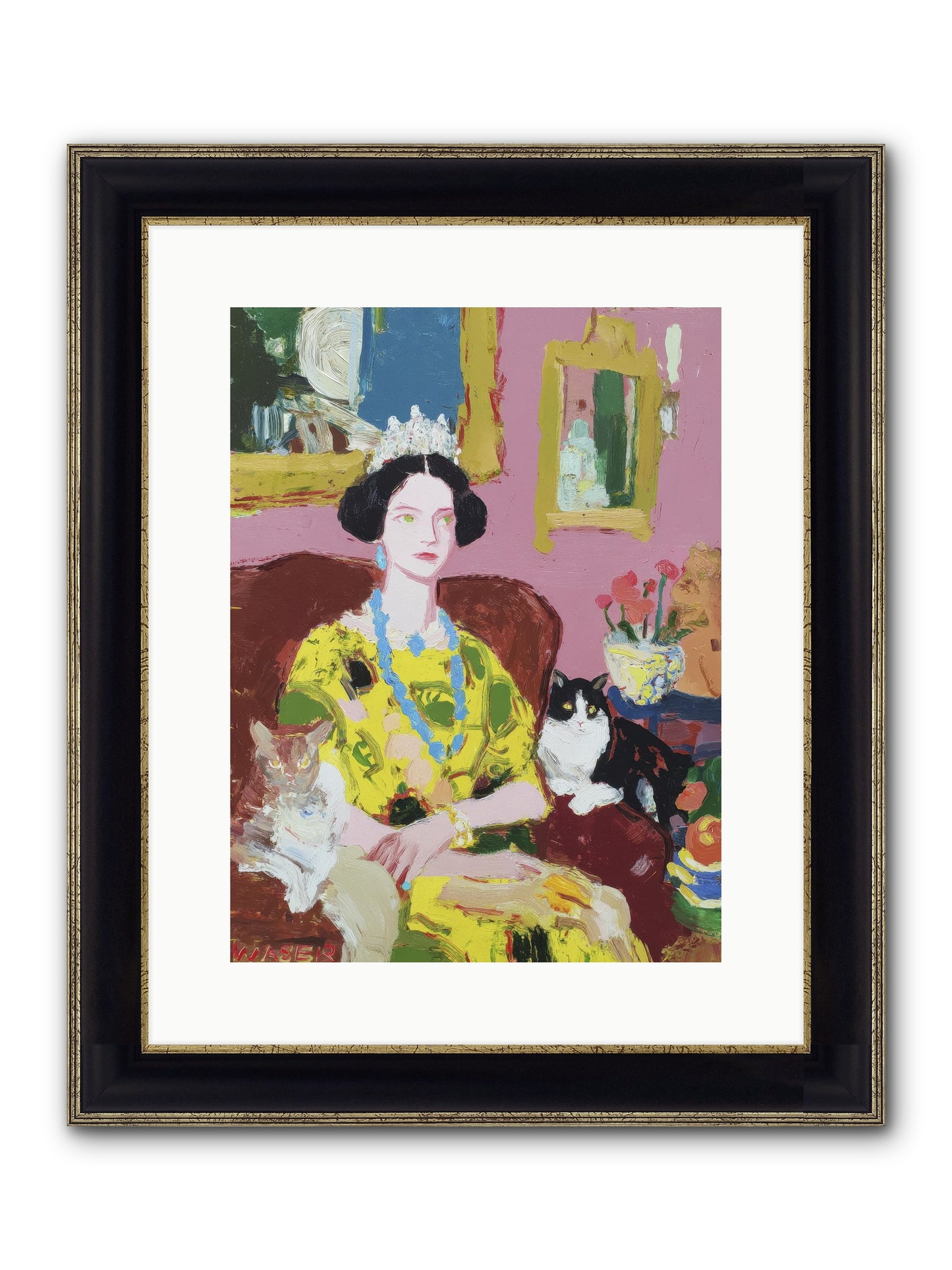 Tea Among Them Framed Print - Black & Gold 12x16