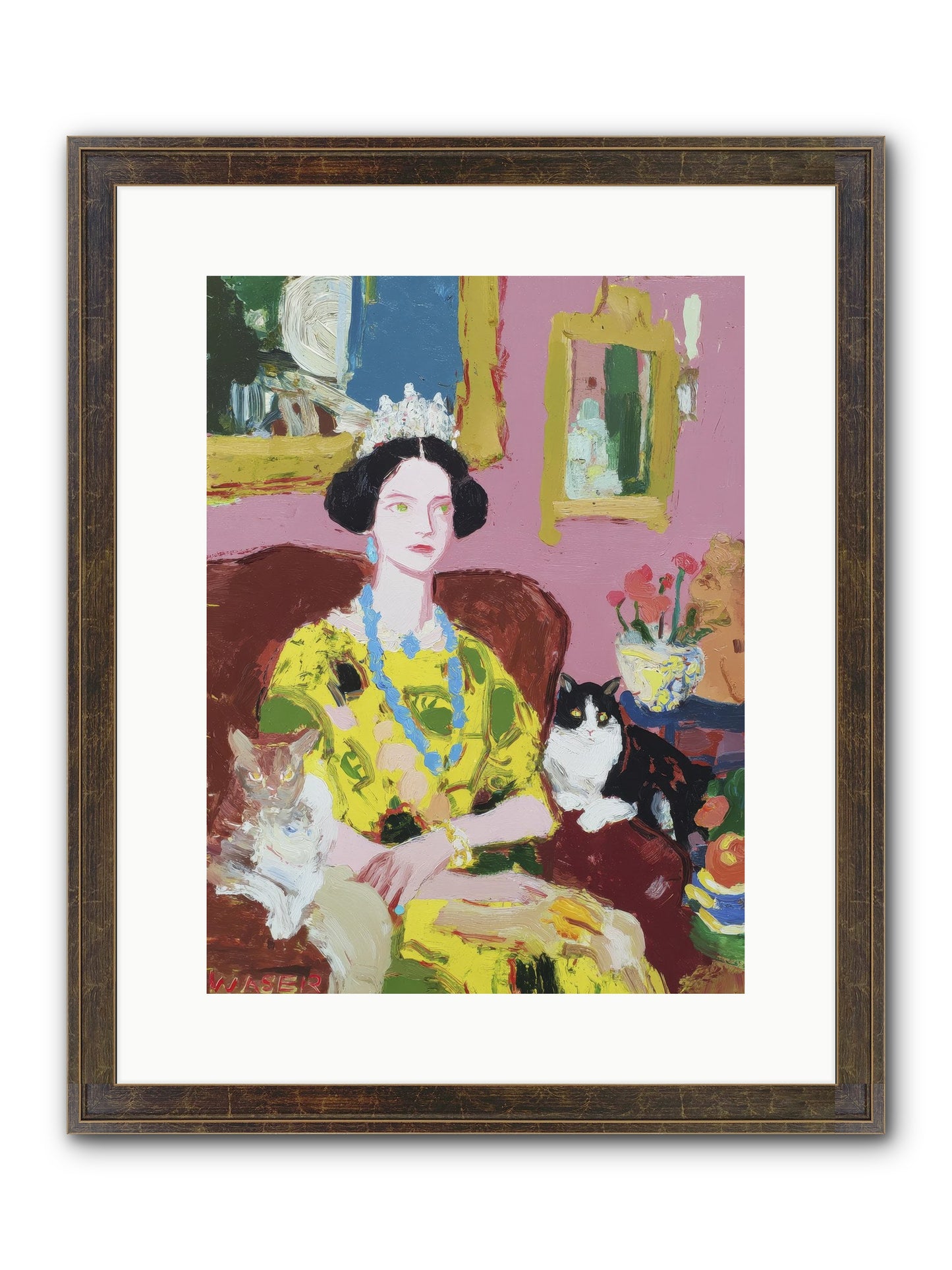 Tea Among Them Framed Print - Slimwoods Black/Gold 12x16