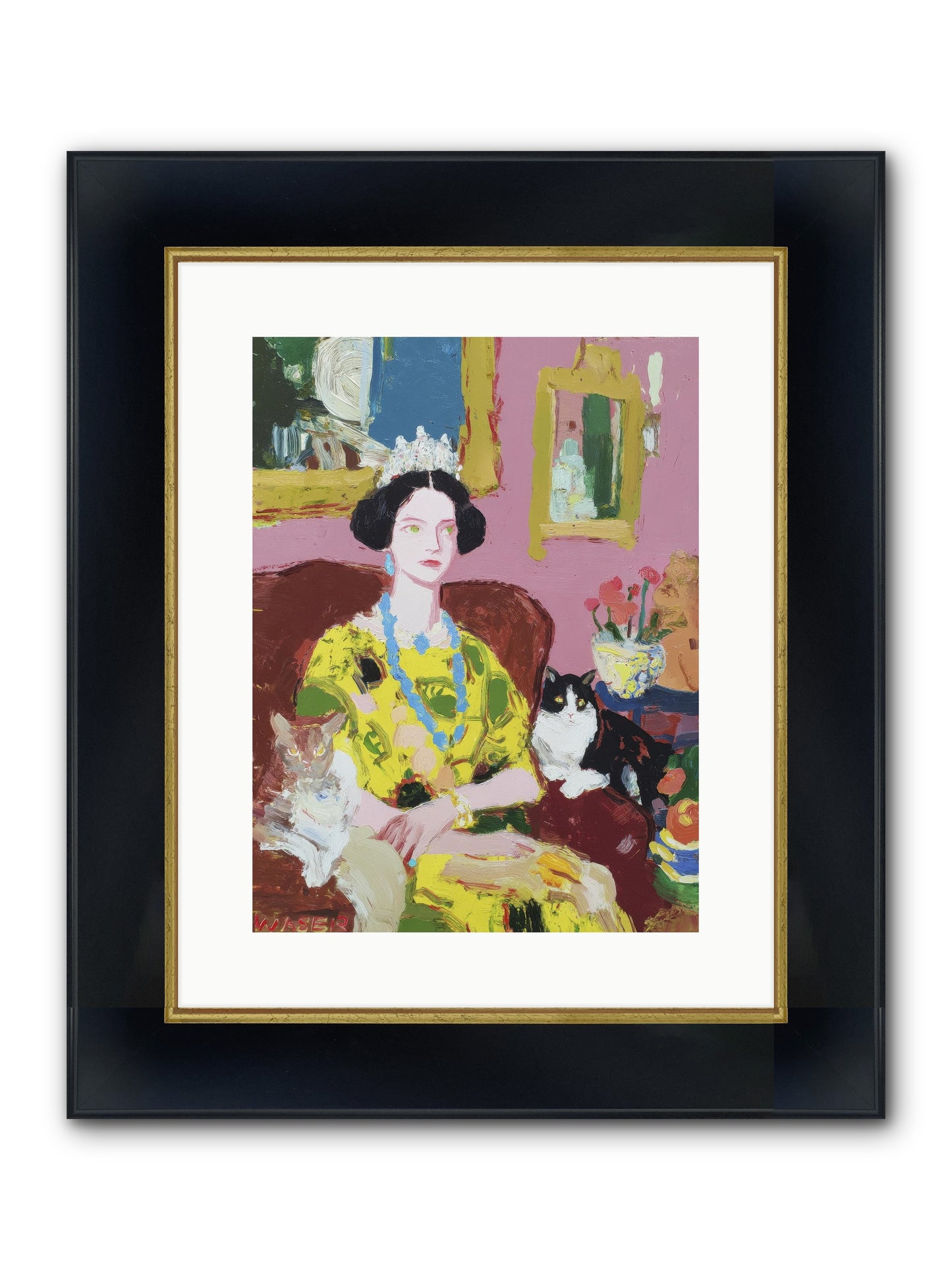 Tea Among Them Framed Print - Wide Black w/Gold 12x16