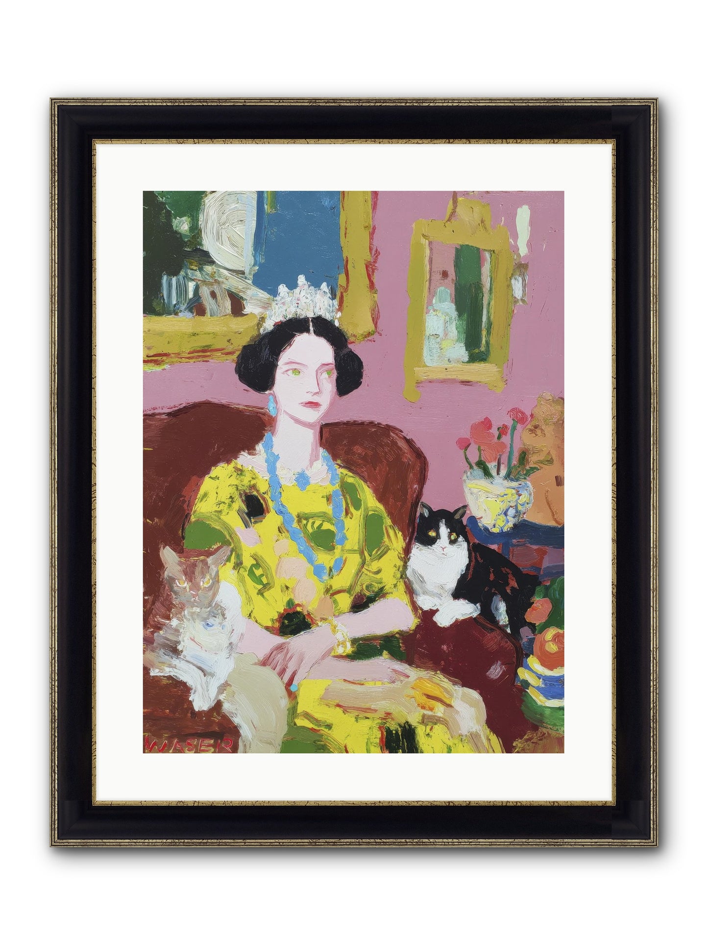 Tea Among Them Framed Print - Black & Gold 18x24