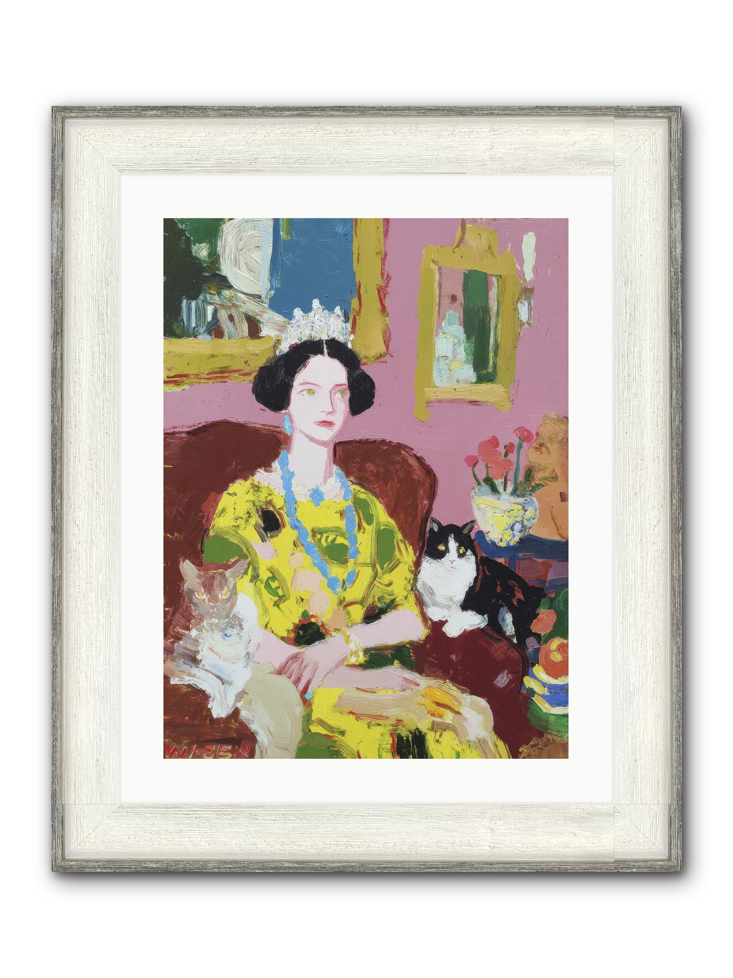 Tea Among Them Framed Print - Driftwood White 18x24