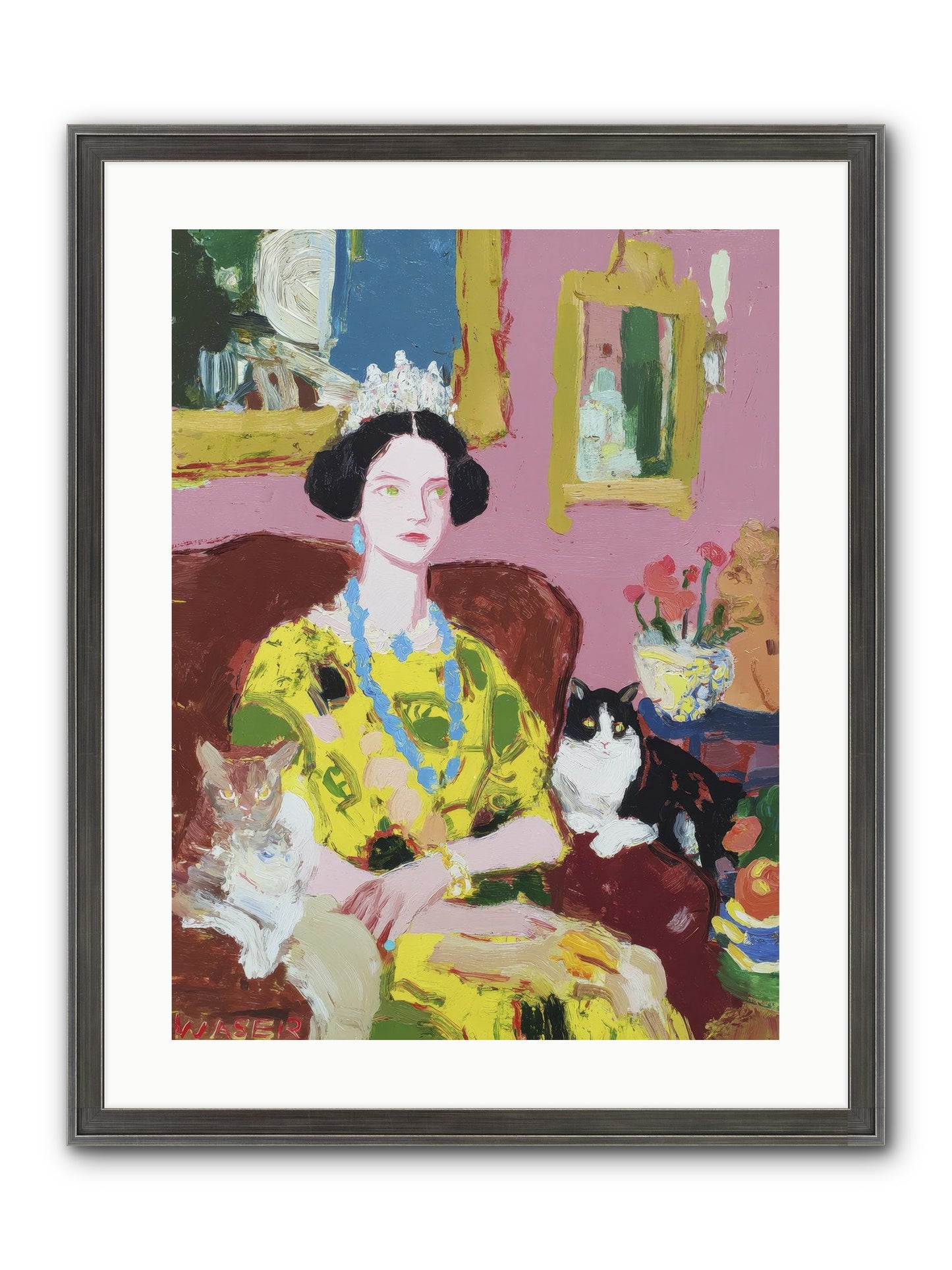 Tea Among Them Framed Print - Slimwoods Black/Silver 18x24