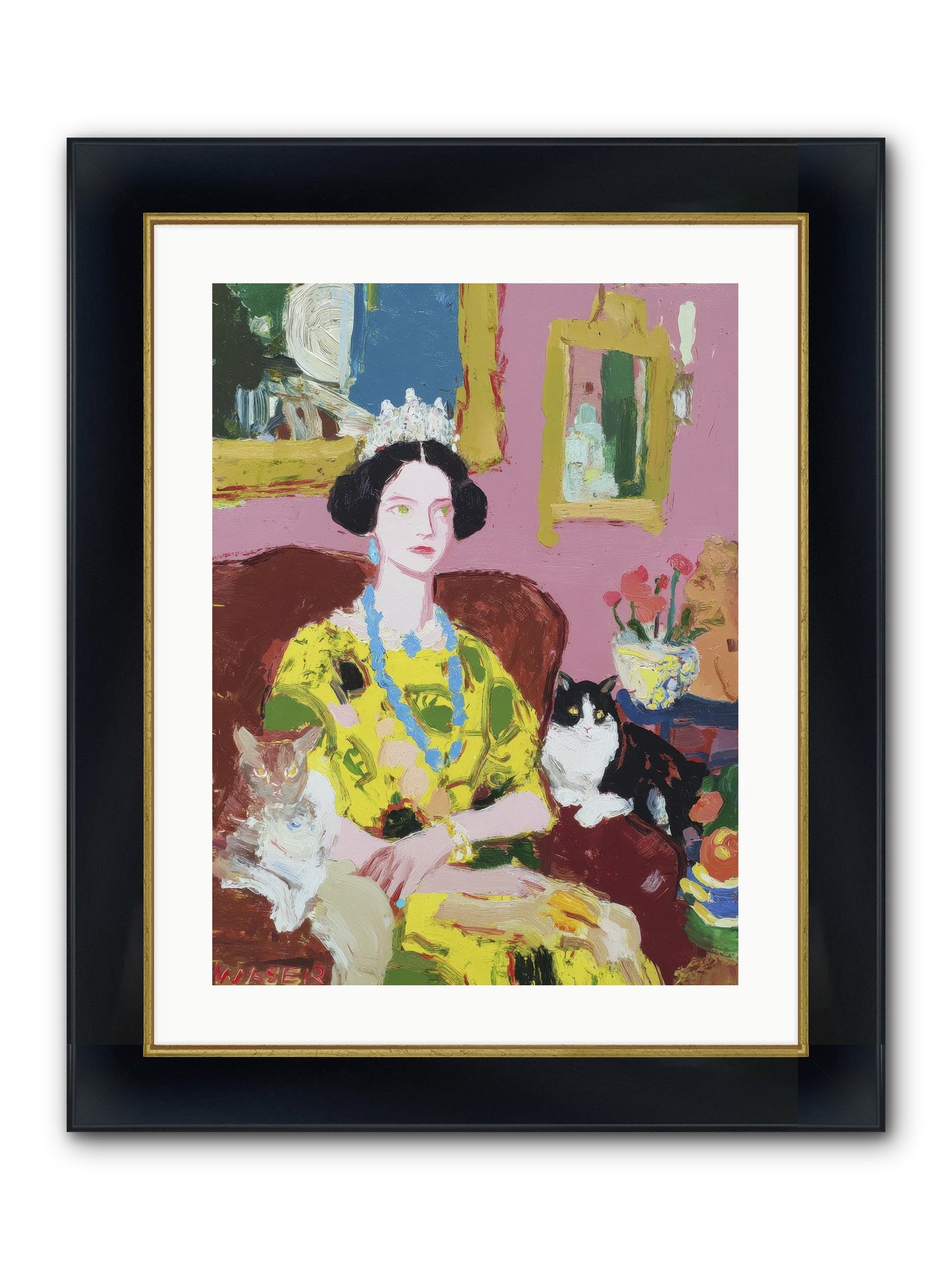 Tea Among Them Framed Print - Wide Black w/Gold 18x24