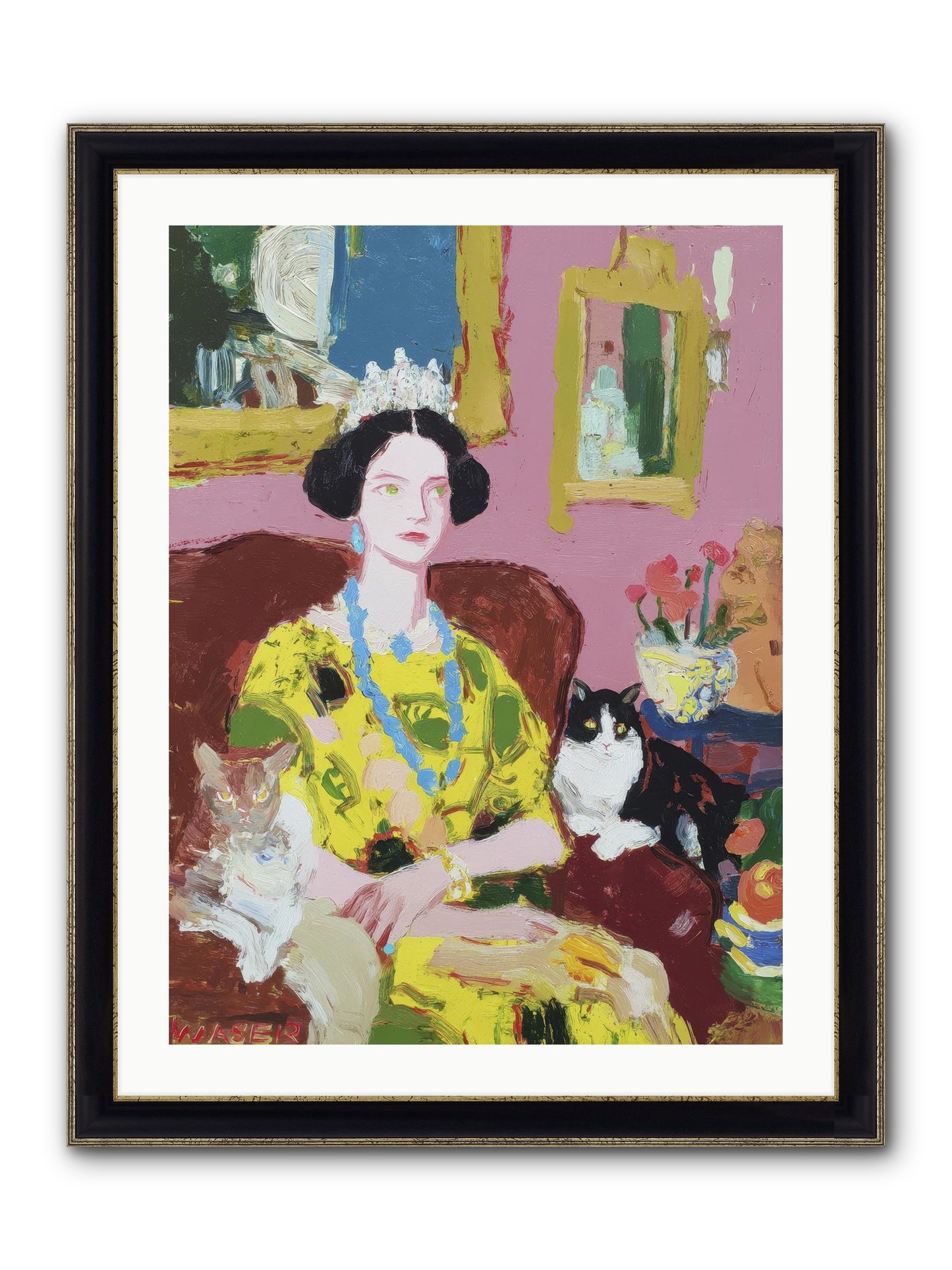 Tea Among Them Framed Print - Black & Gold 24x32
